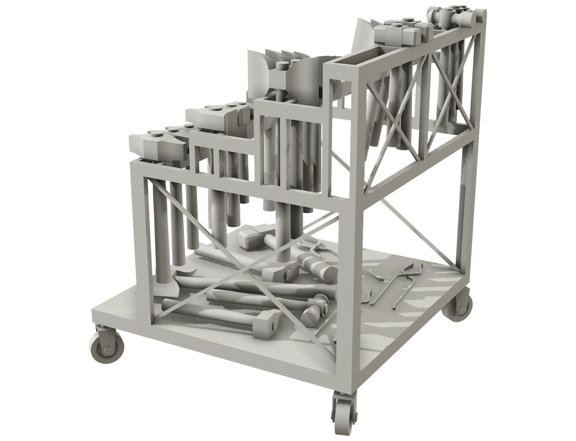 Ironwork Tools Rack 3 Low-poly 3D model_11