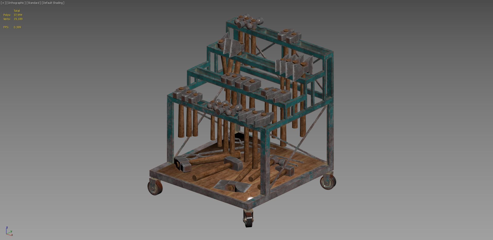Ironwork Tools Rack 3 Low-poly 3D model_15