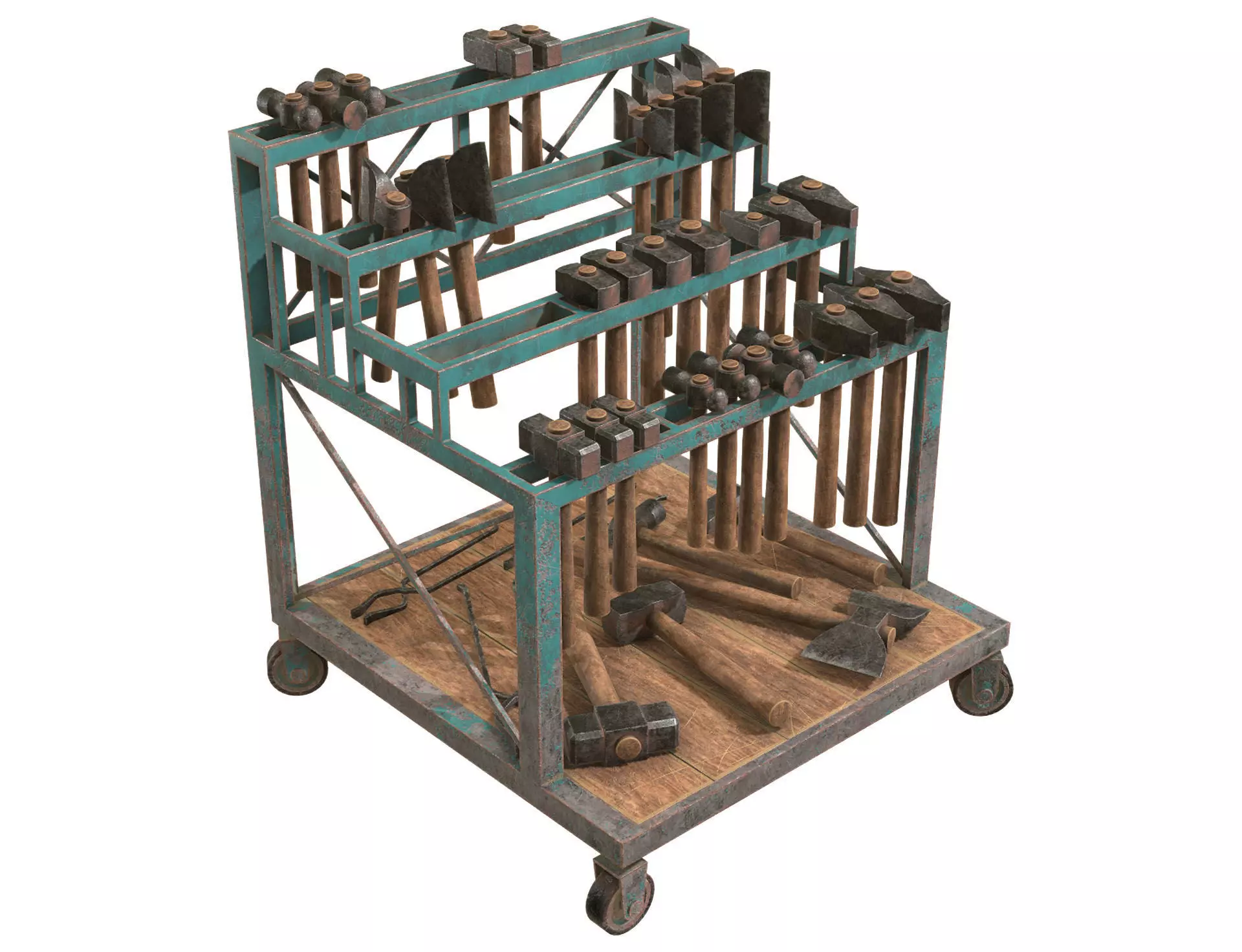 Ironwork Tools Rack 3 Low-poly 3D model_0
