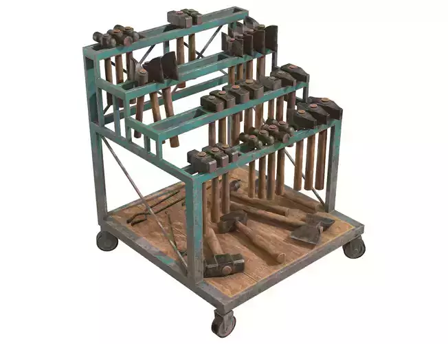 Ironwork Tools Rack 3 Low-poly 3D model
