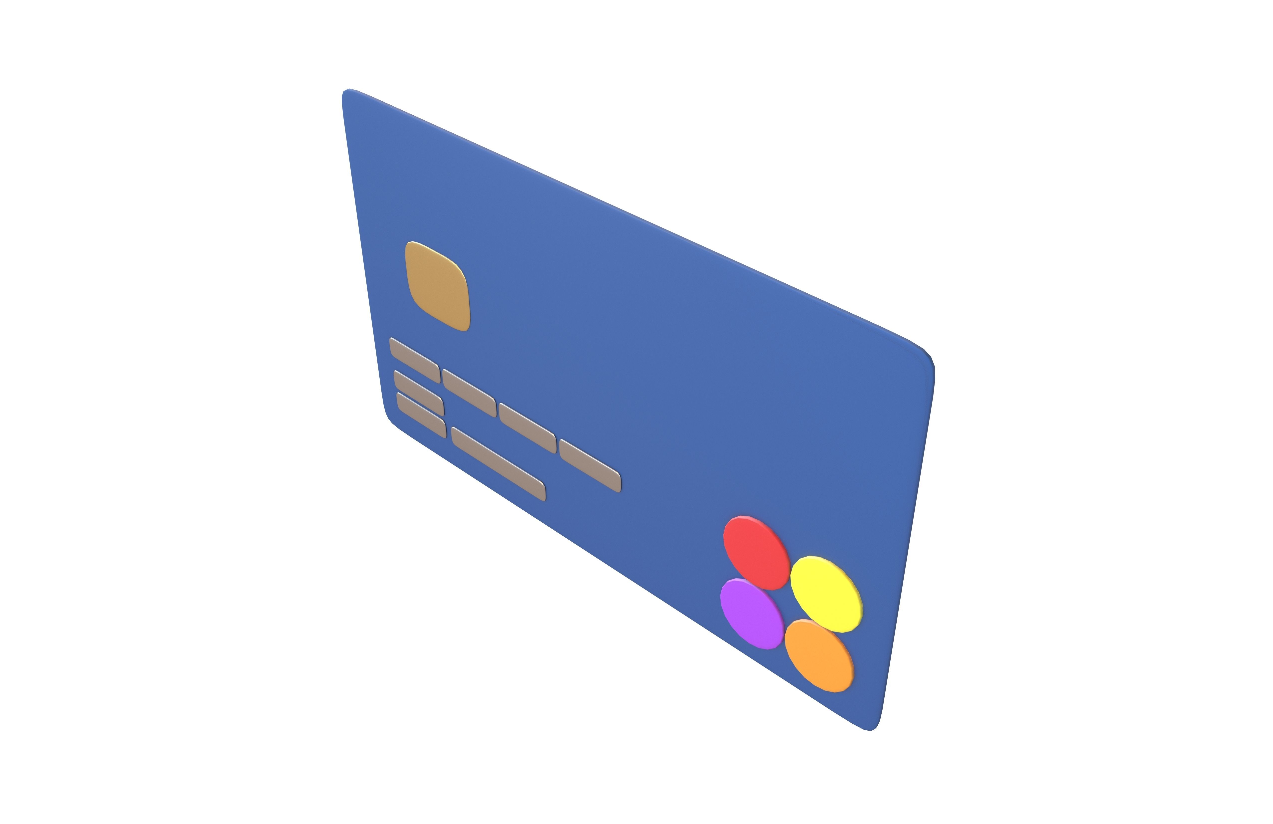 Cartoon Credit Card v2 001 Low-poly 3D model_2