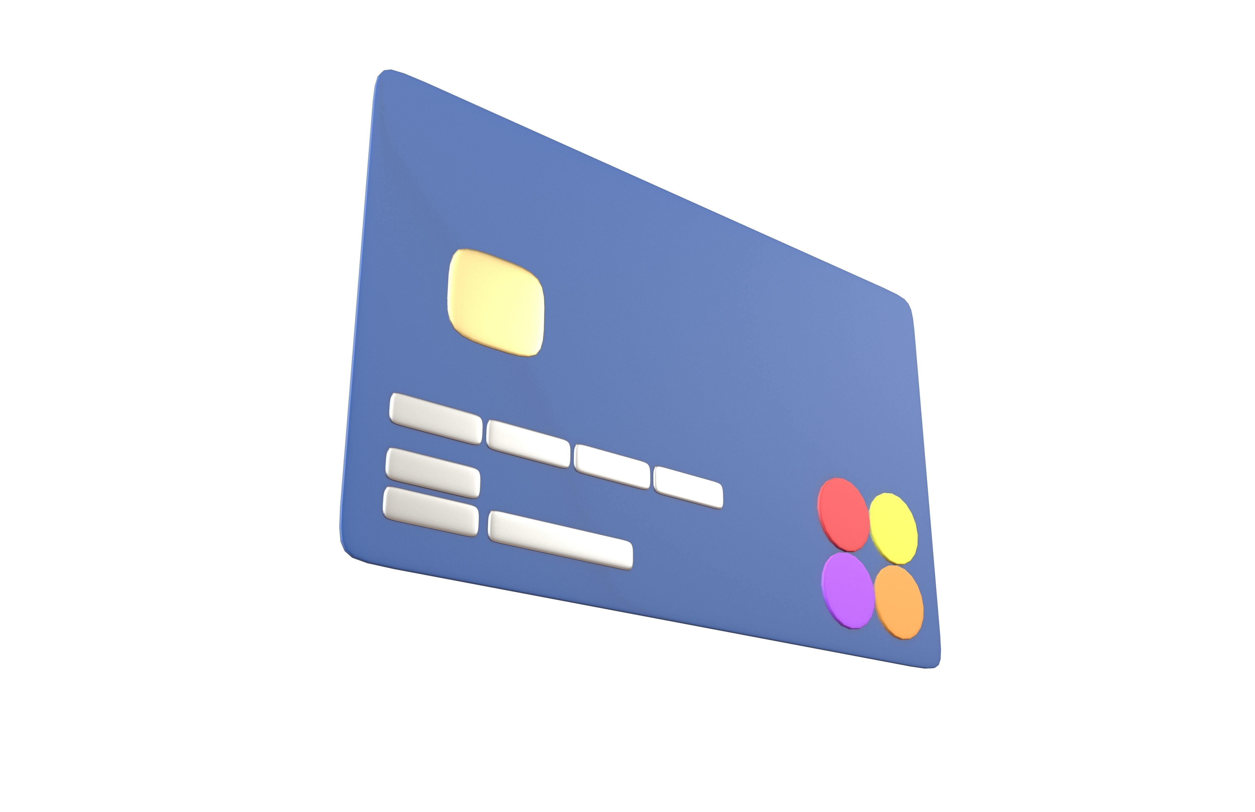 Cartoon Credit Card v2 001 Low-poly 3D model_3