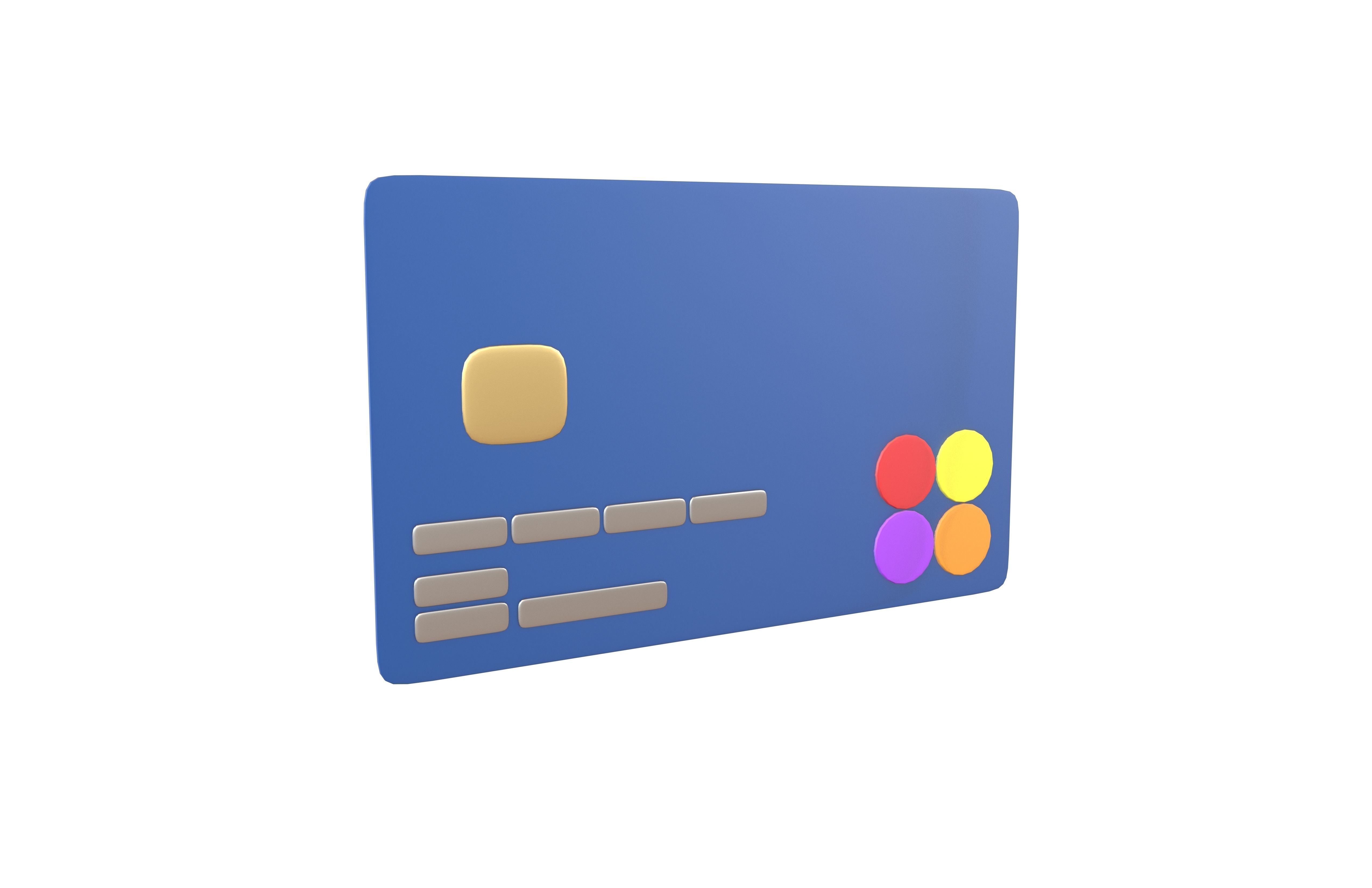 Cartoon Credit Card v2 001 Low-poly 3D model_1