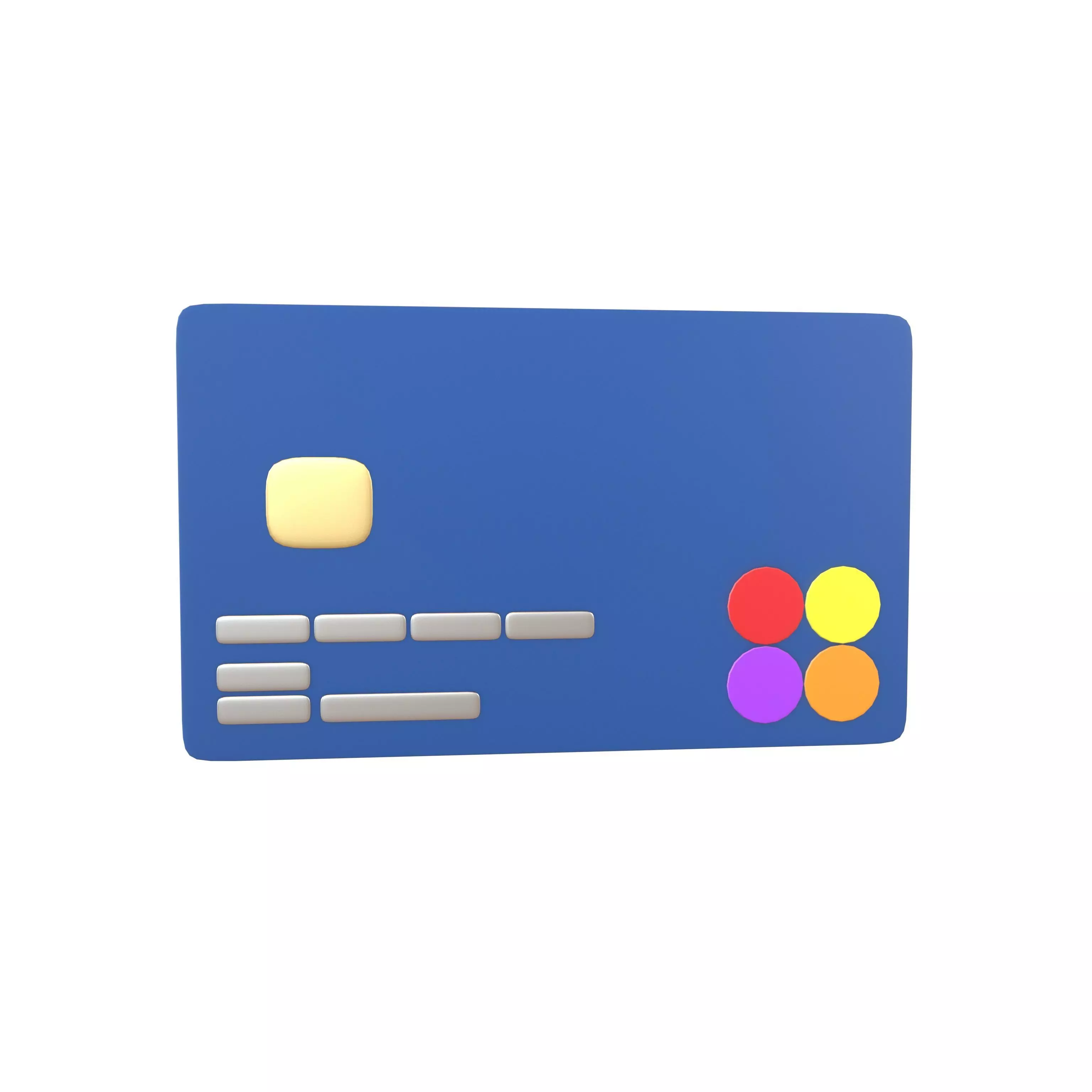 Cartoon Credit Card v2 001 Low-poly 3D model_0
