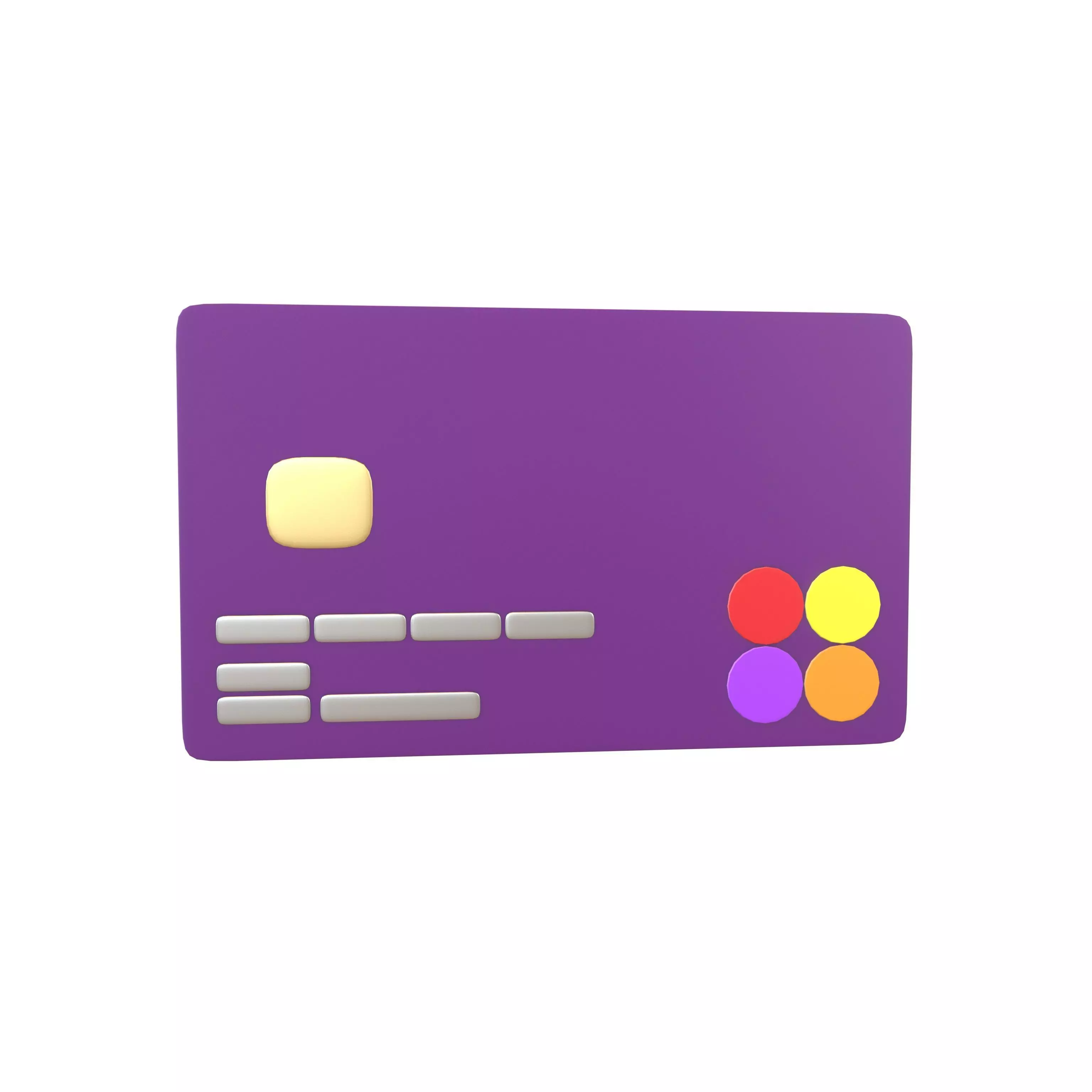 Cartoon Credit Card v2 002 Low-poly 3D model_0