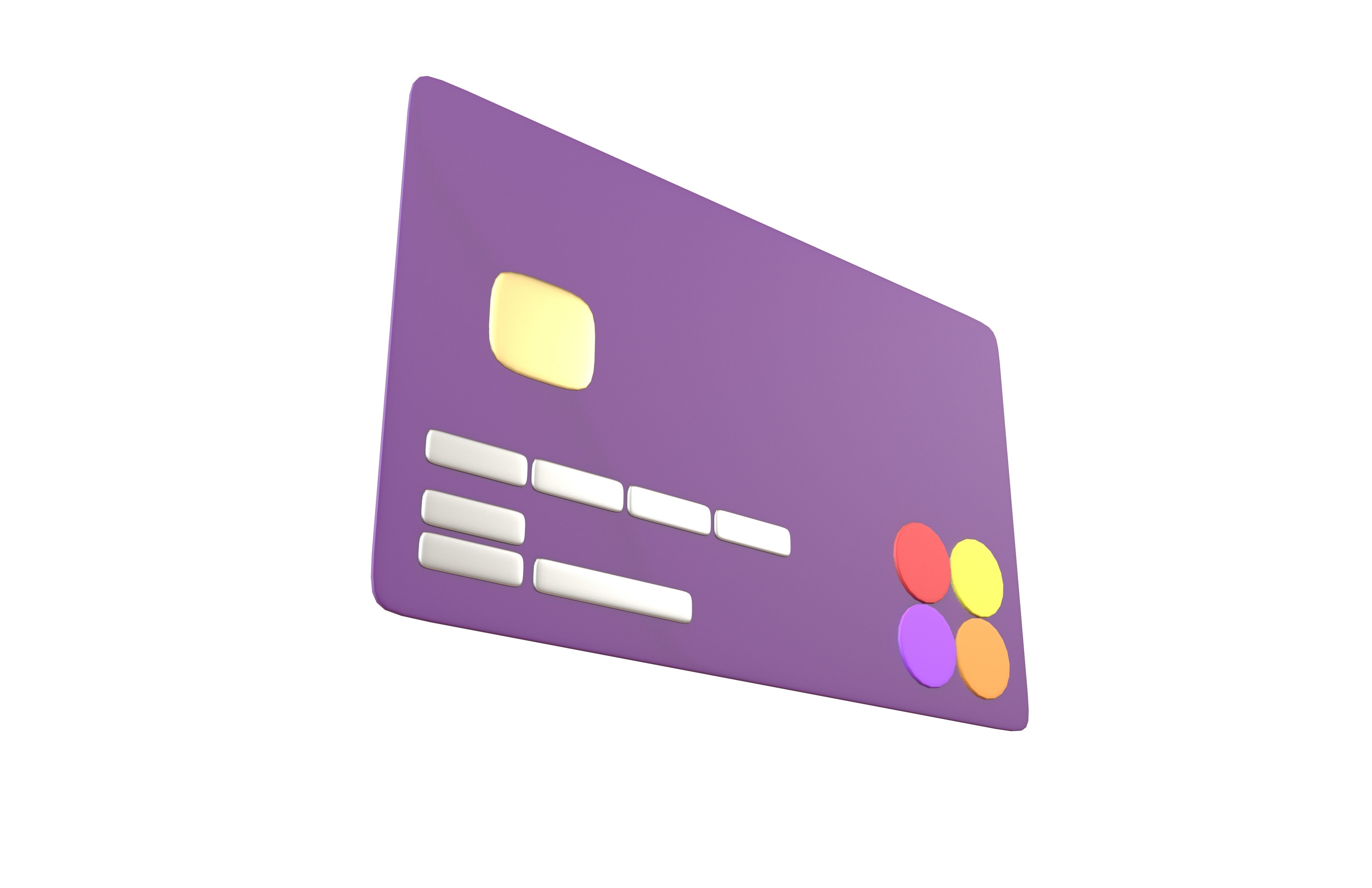 Cartoon Credit Card v2 002 Low-poly 3D model_2