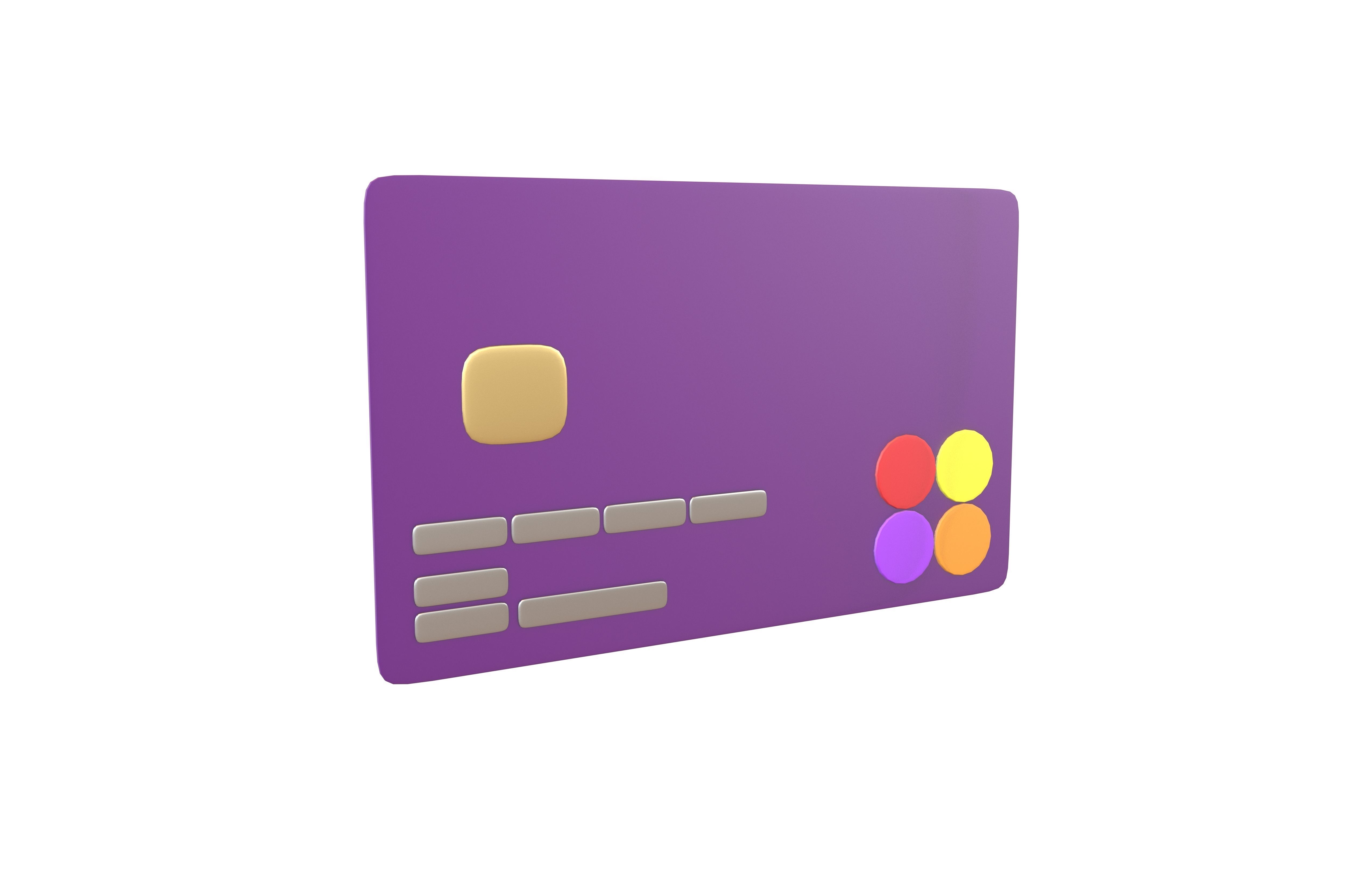 Cartoon Credit Card v2 002 Low-poly 3D model_3