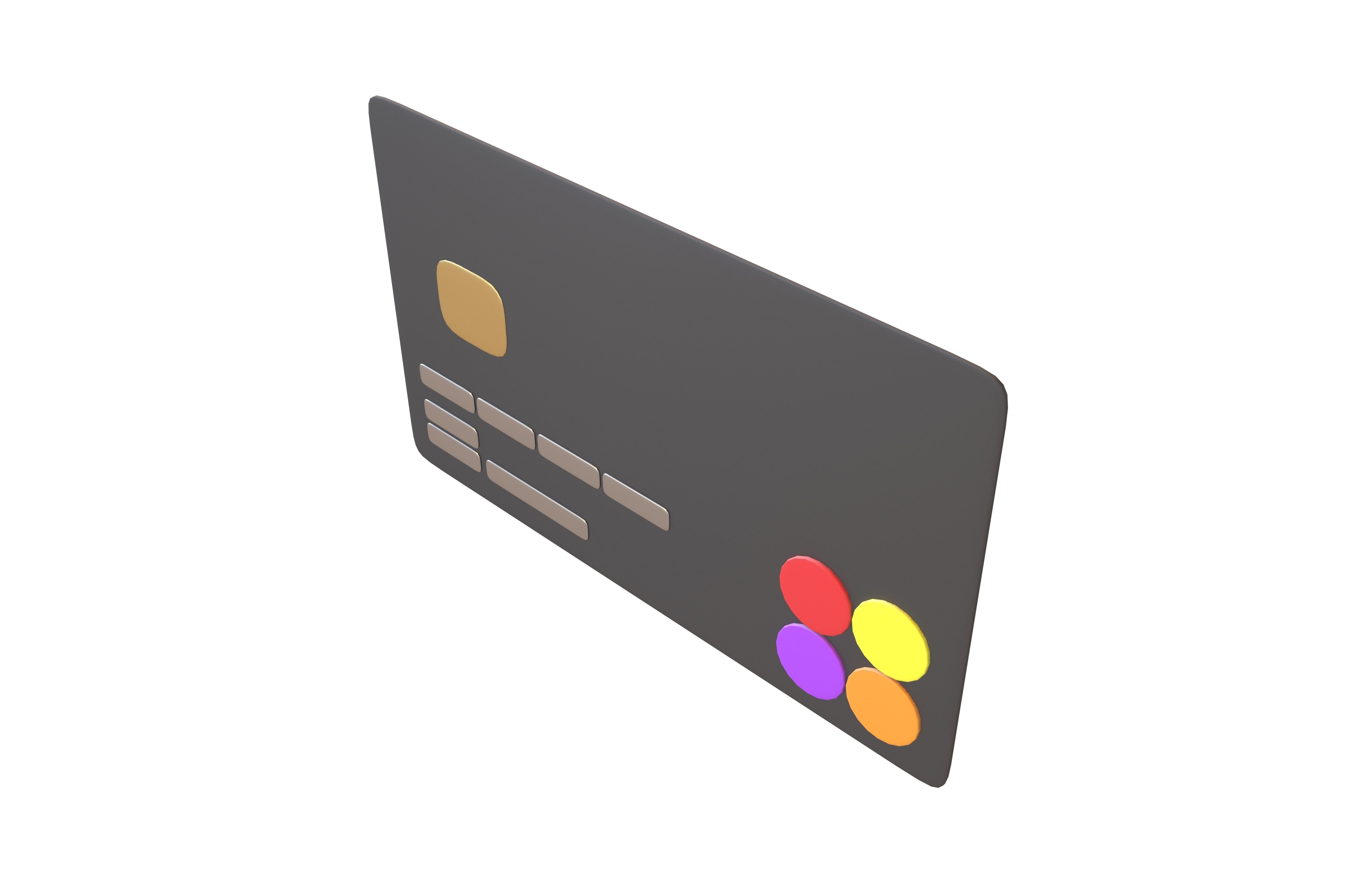 Cartoon Credit Card v2 005 Low-poly 3D model_1