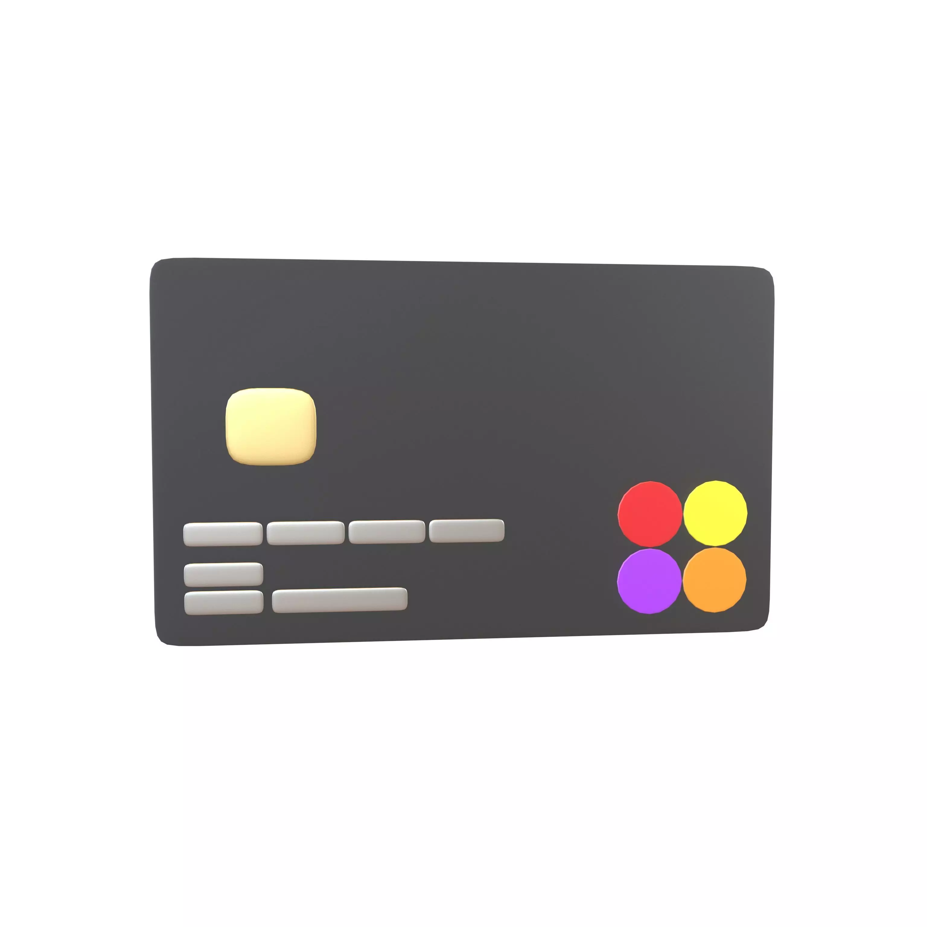 Cartoon Credit Card v2 005 Low-poly 3D model_0
