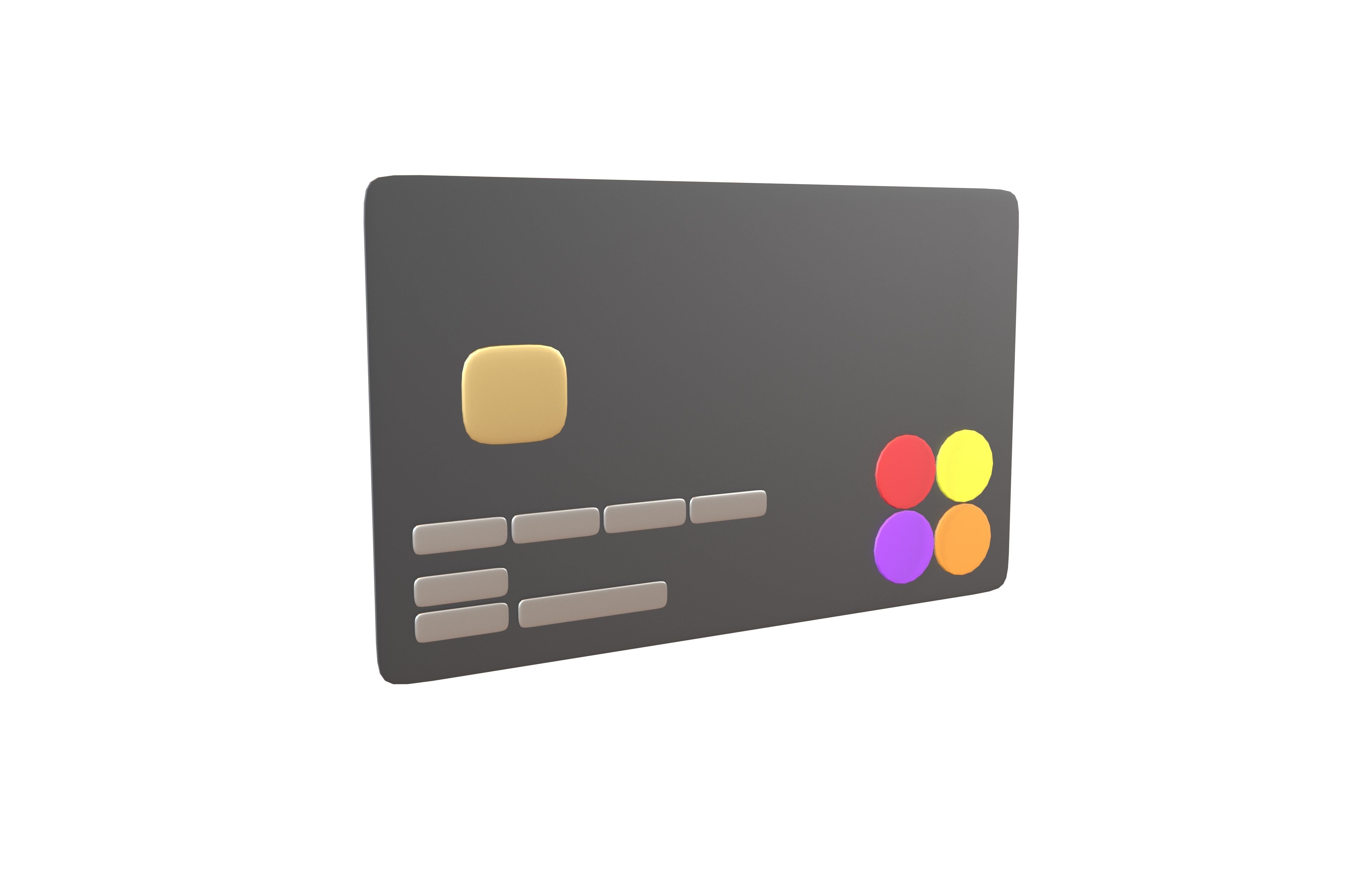 Cartoon Credit Card v2 005 Low-poly 3D model_3