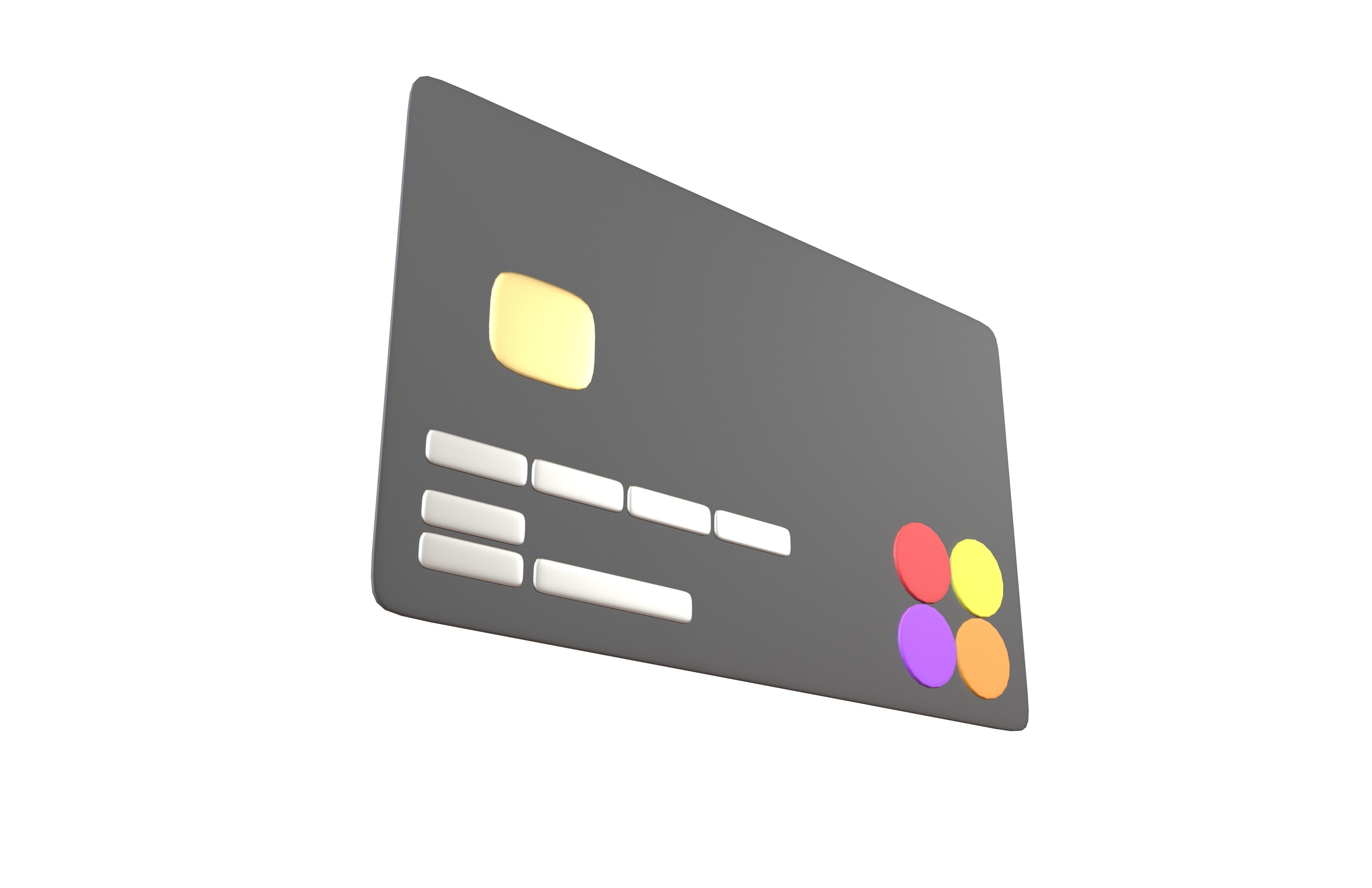 Cartoon Credit Card v2 005 Low-poly 3D model_2