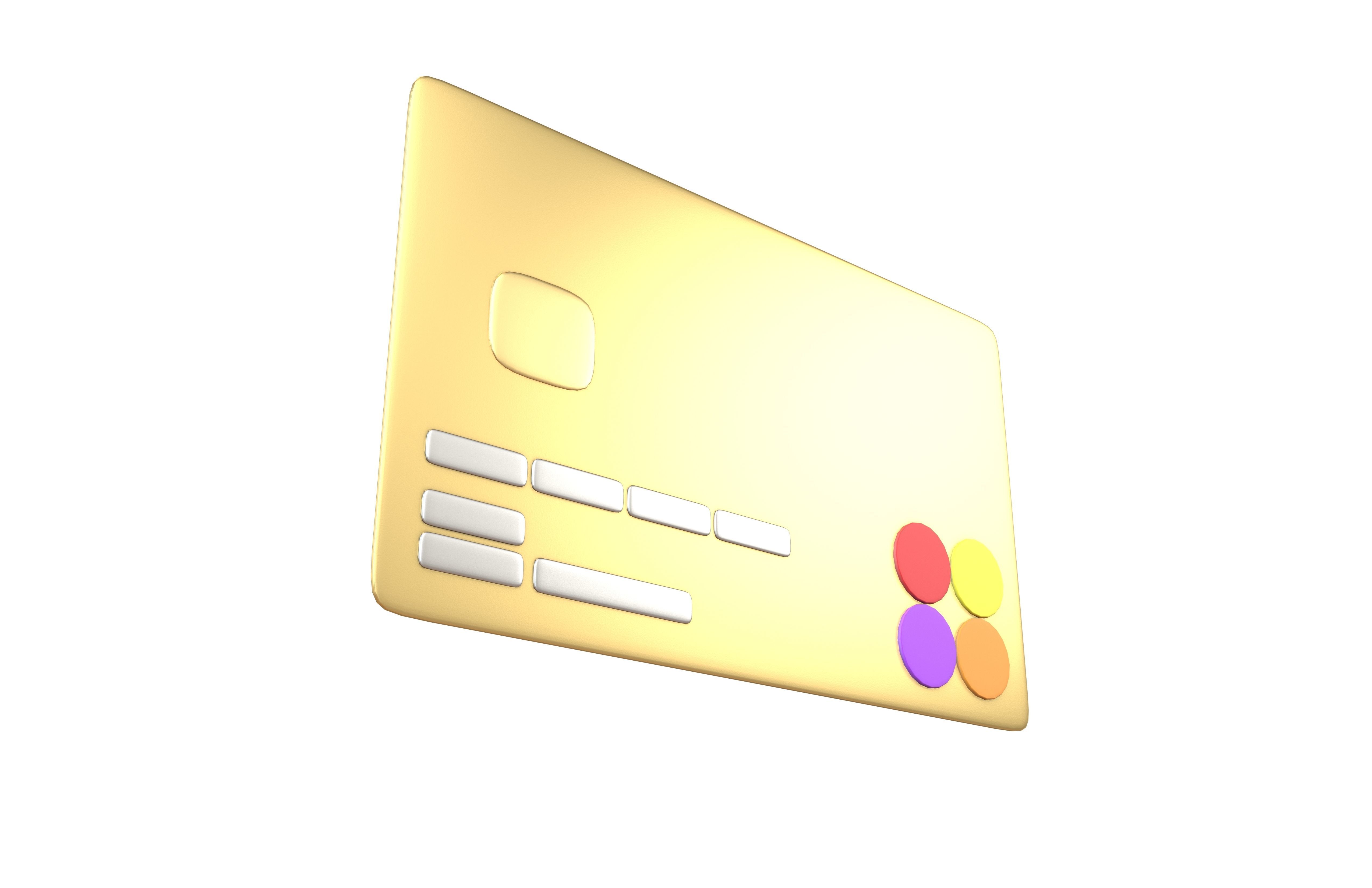 Cartoon Credit Card v2 006 Low-poly 3D model_3