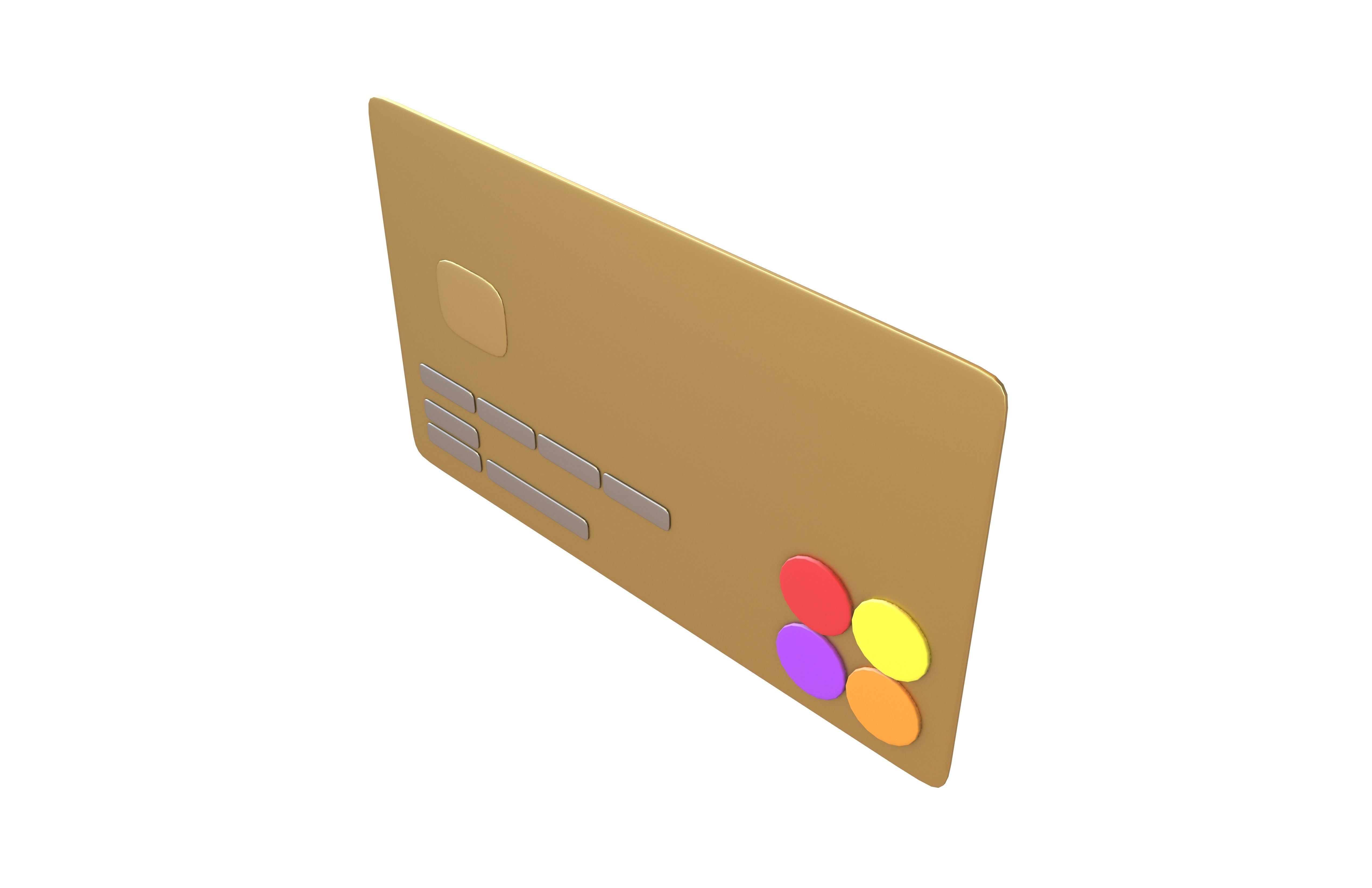 Cartoon Credit Card v2 006 Low-poly 3D model_2