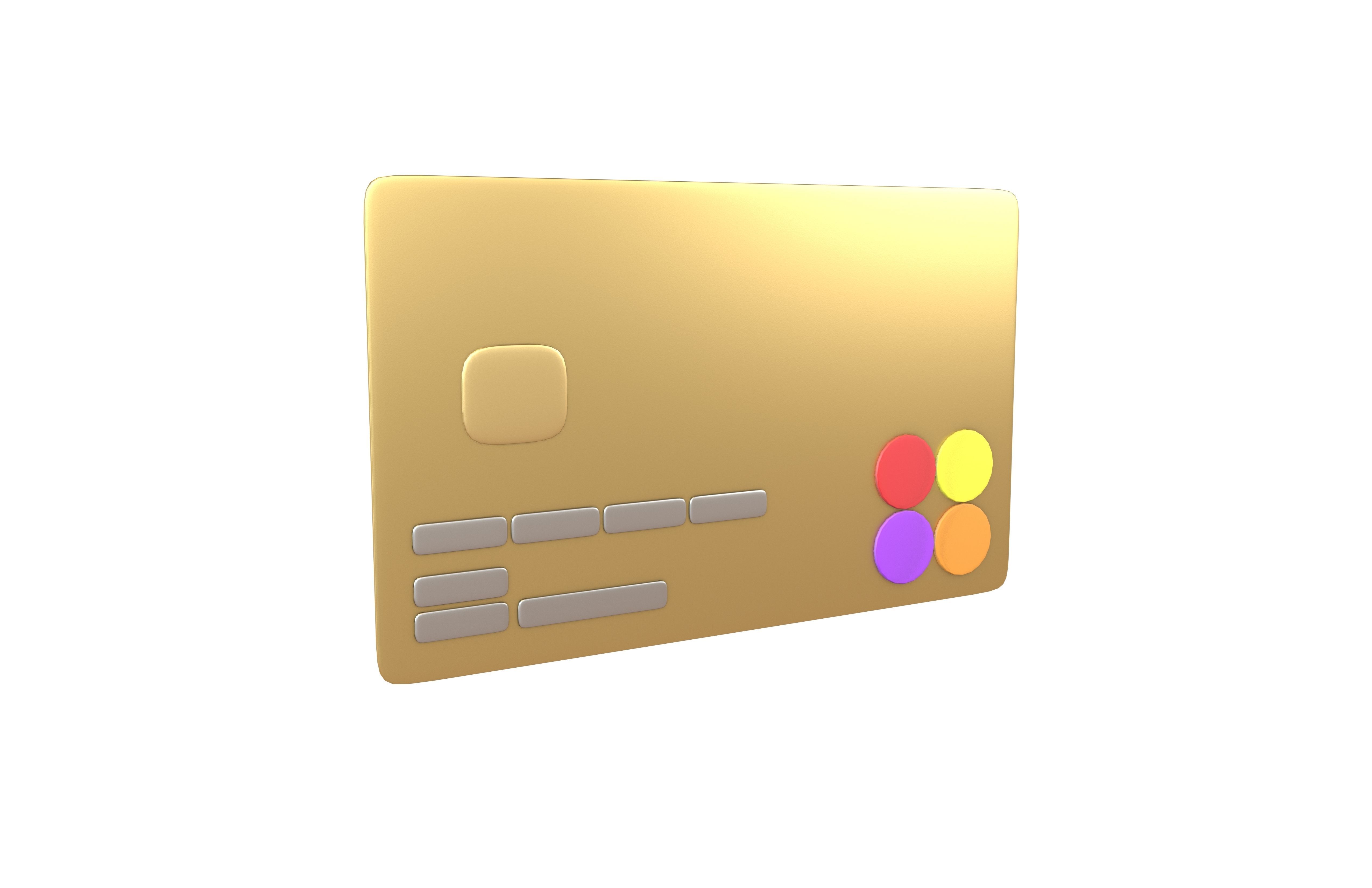 Cartoon Credit Card v2 006 Low-poly 3D model_1