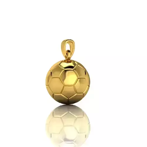 3D Solid Soccer Ball Pendant Complete Charm Necklace Jewelry