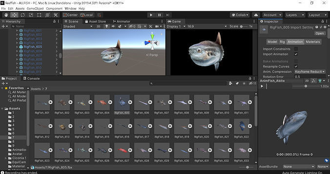 Unity Game Ready Pack - Low poly  Rif Fish Collection Animated 3D model