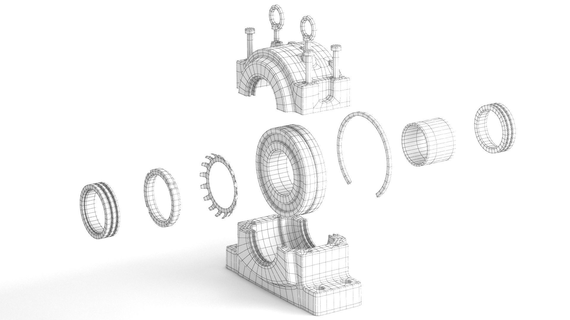 Bearing Block Assembly 3D model_10