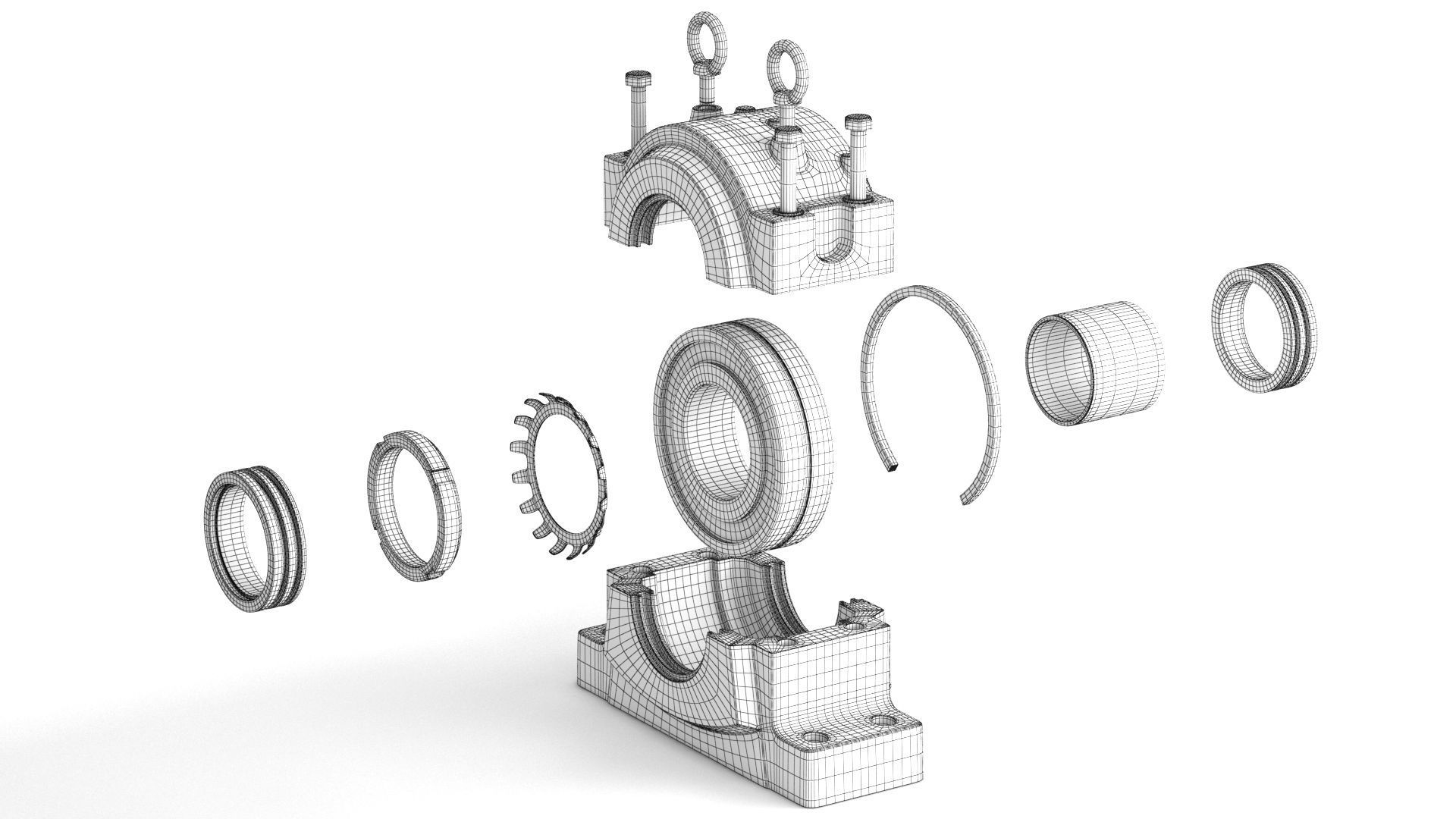 Bearing Block Assembly 3D model_11
