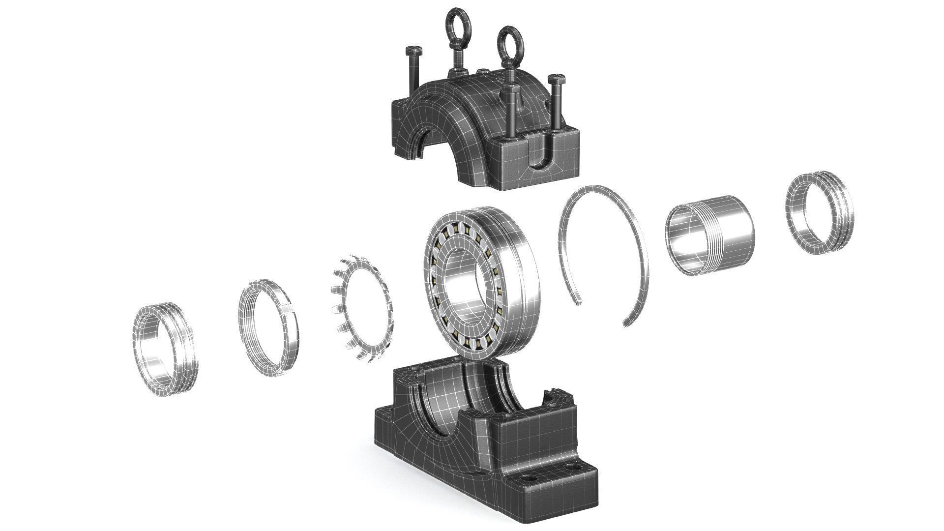 Bearing Block Assembly 3D model_9
