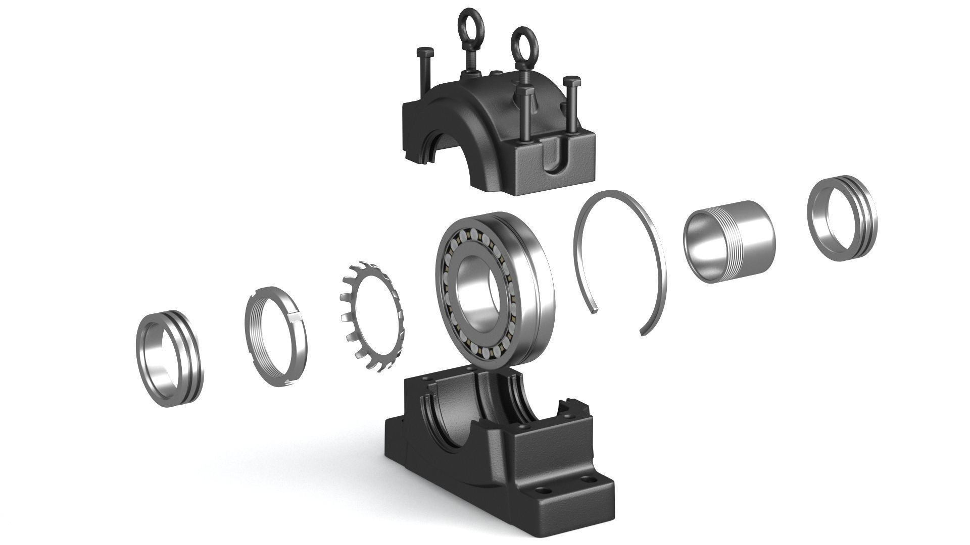 Bearing Block Assembly 3D model_5