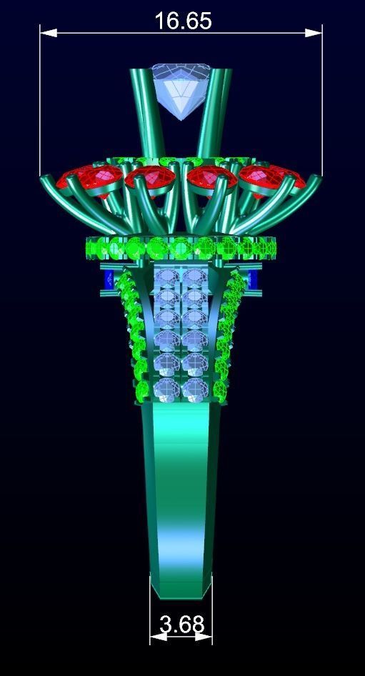 Engagement Ring 53 3D print model_7