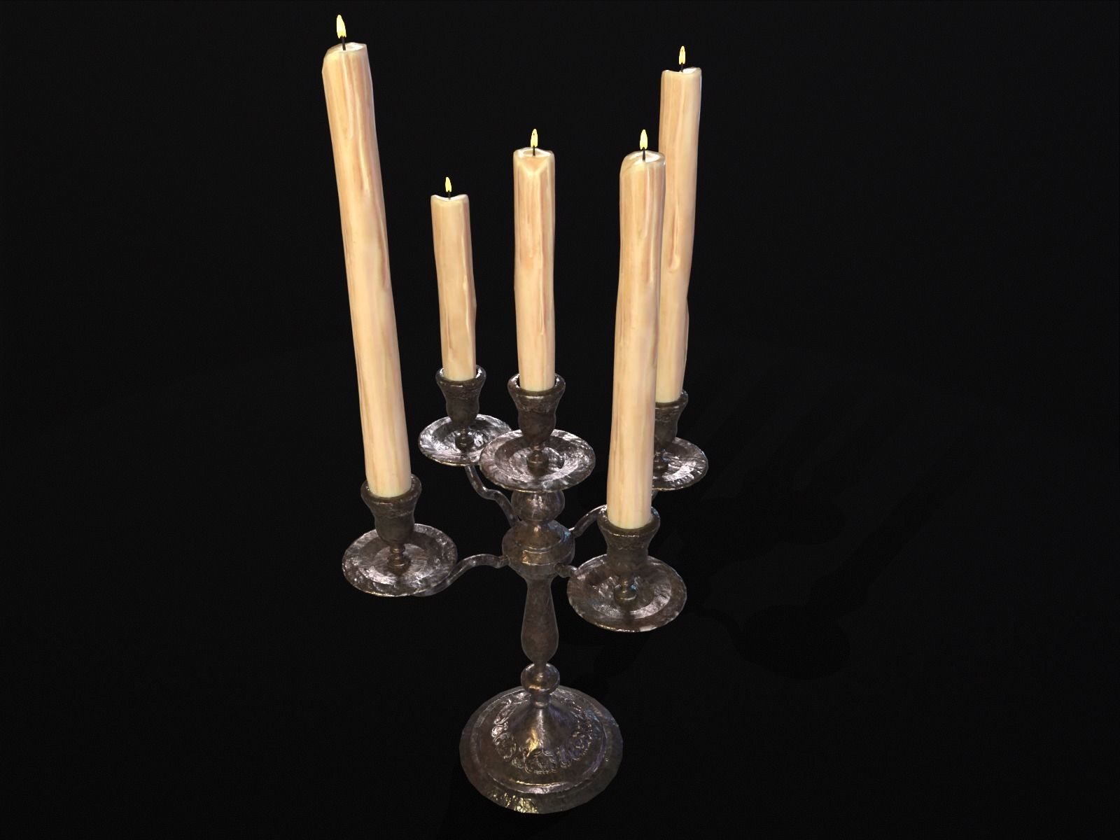 Iron Cased Five Point Candelabra Low-poly 3D model_18