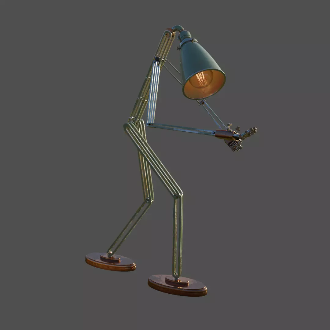 Lamphead Robot Character 3D model_0