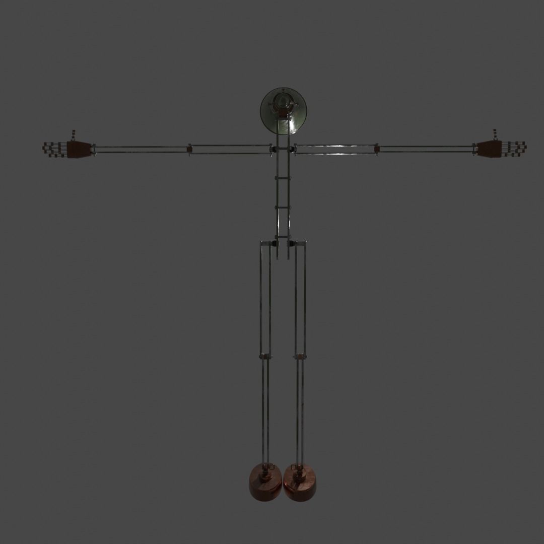 Lamphead Robot Character 3D model_4