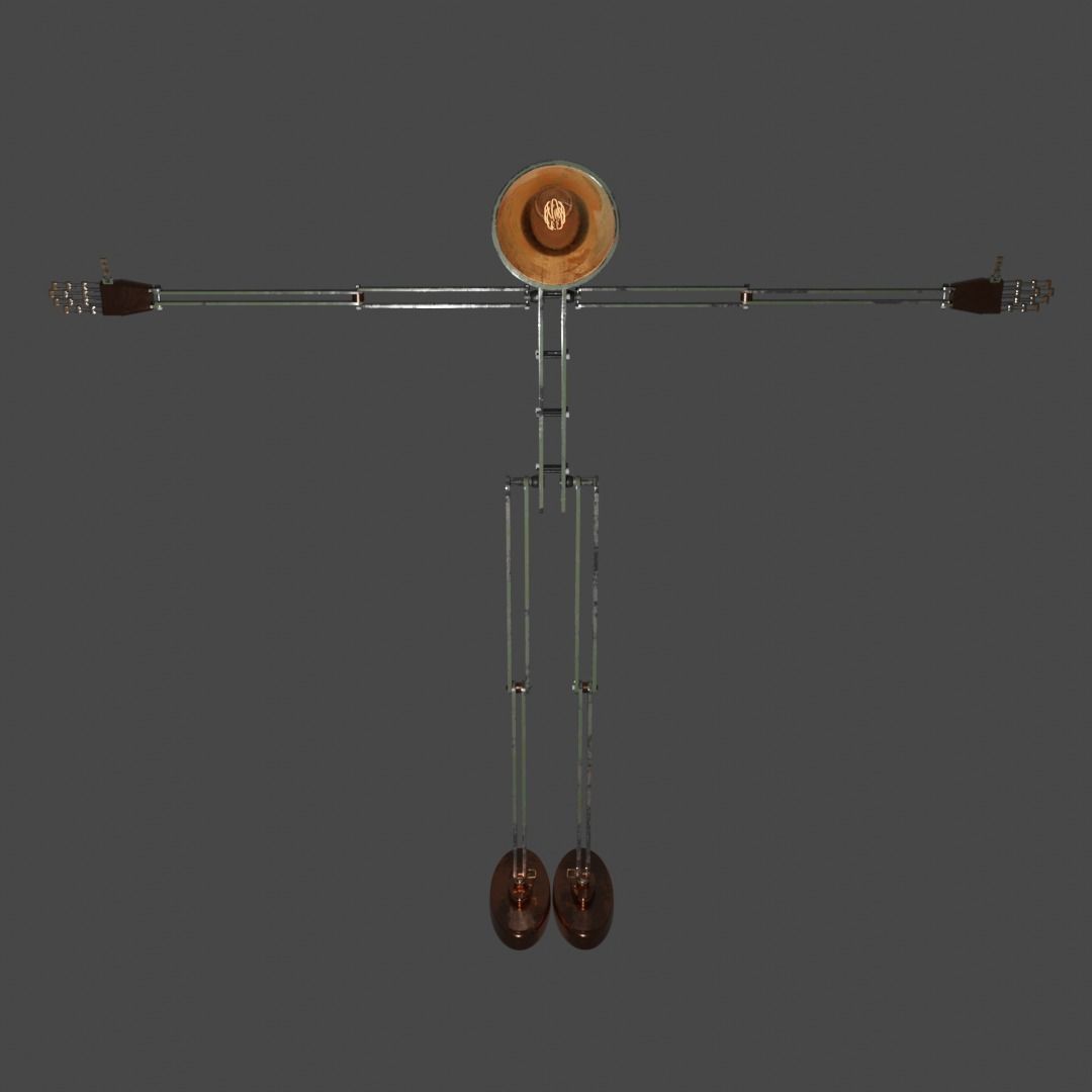 Lamphead Robot Character 3D model_3