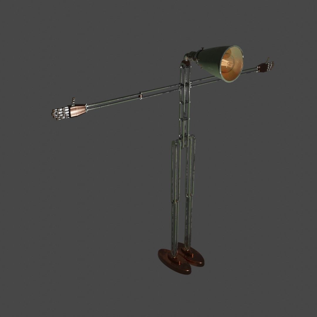 Lamphead Robot Character 3D model_1
