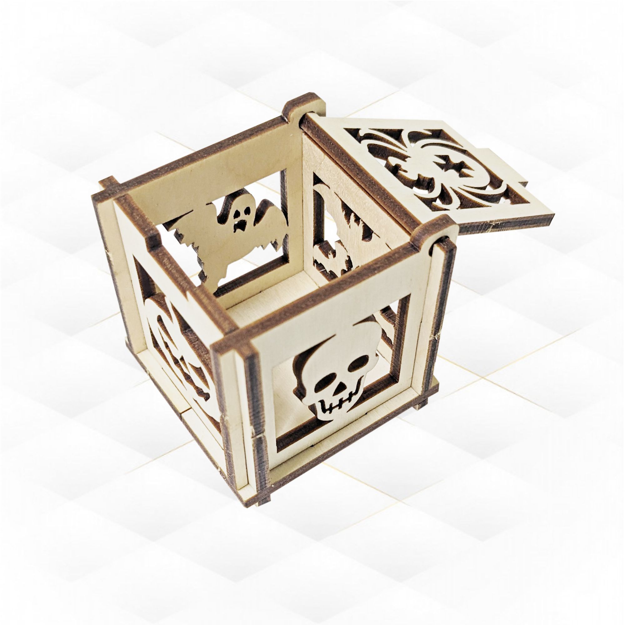 Gift Halloween card laser cut svg dxf design 3D print model_4