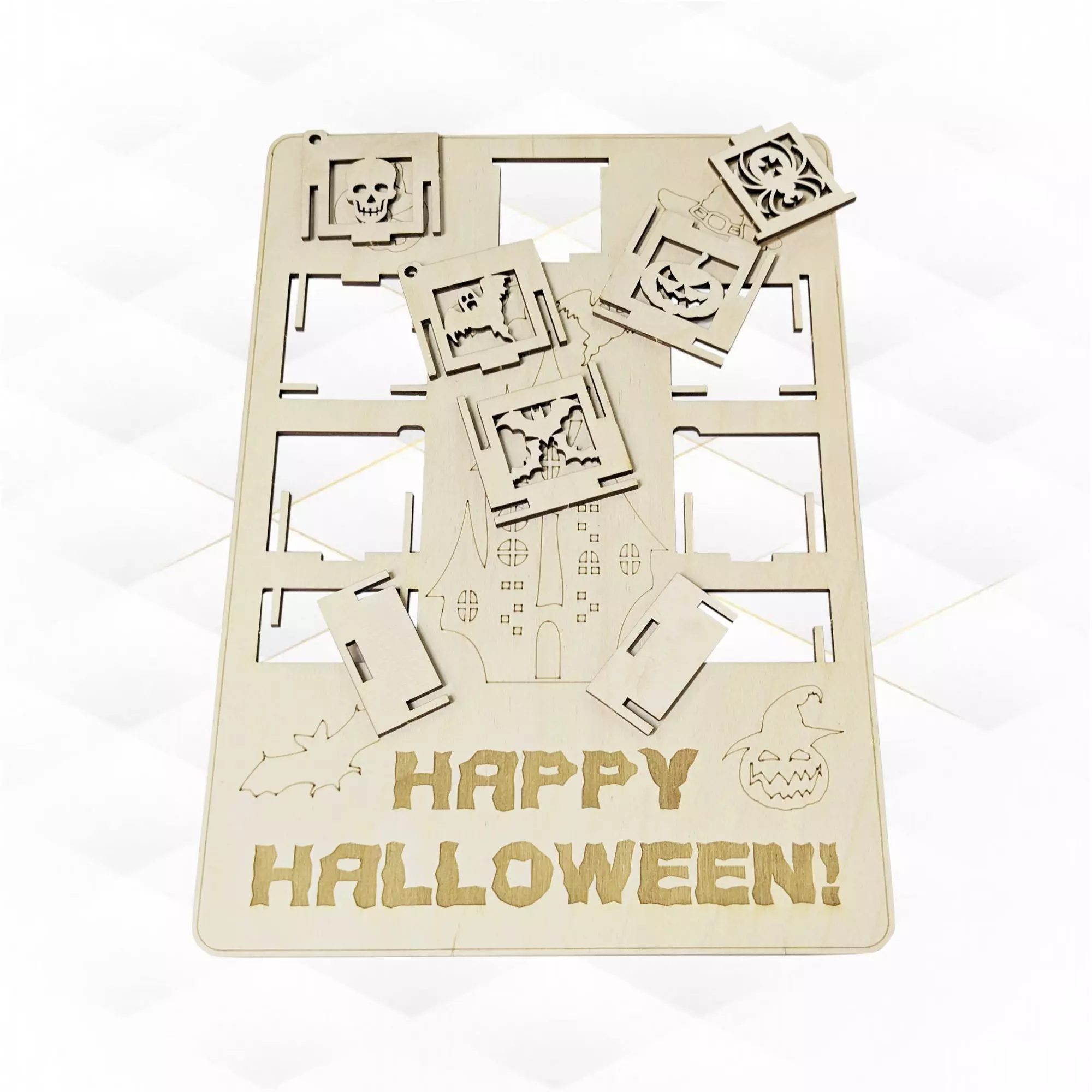 Gift Halloween card laser cut svg dxf design 3D print model_0