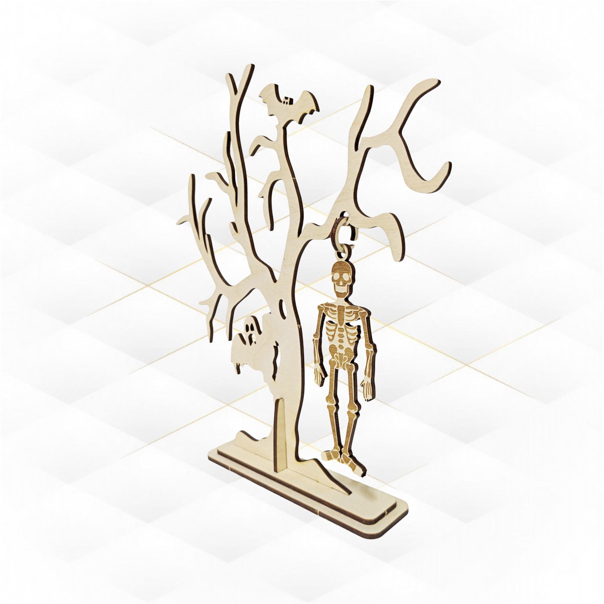 Halloween Gift card design for laser cut 3D print model_4