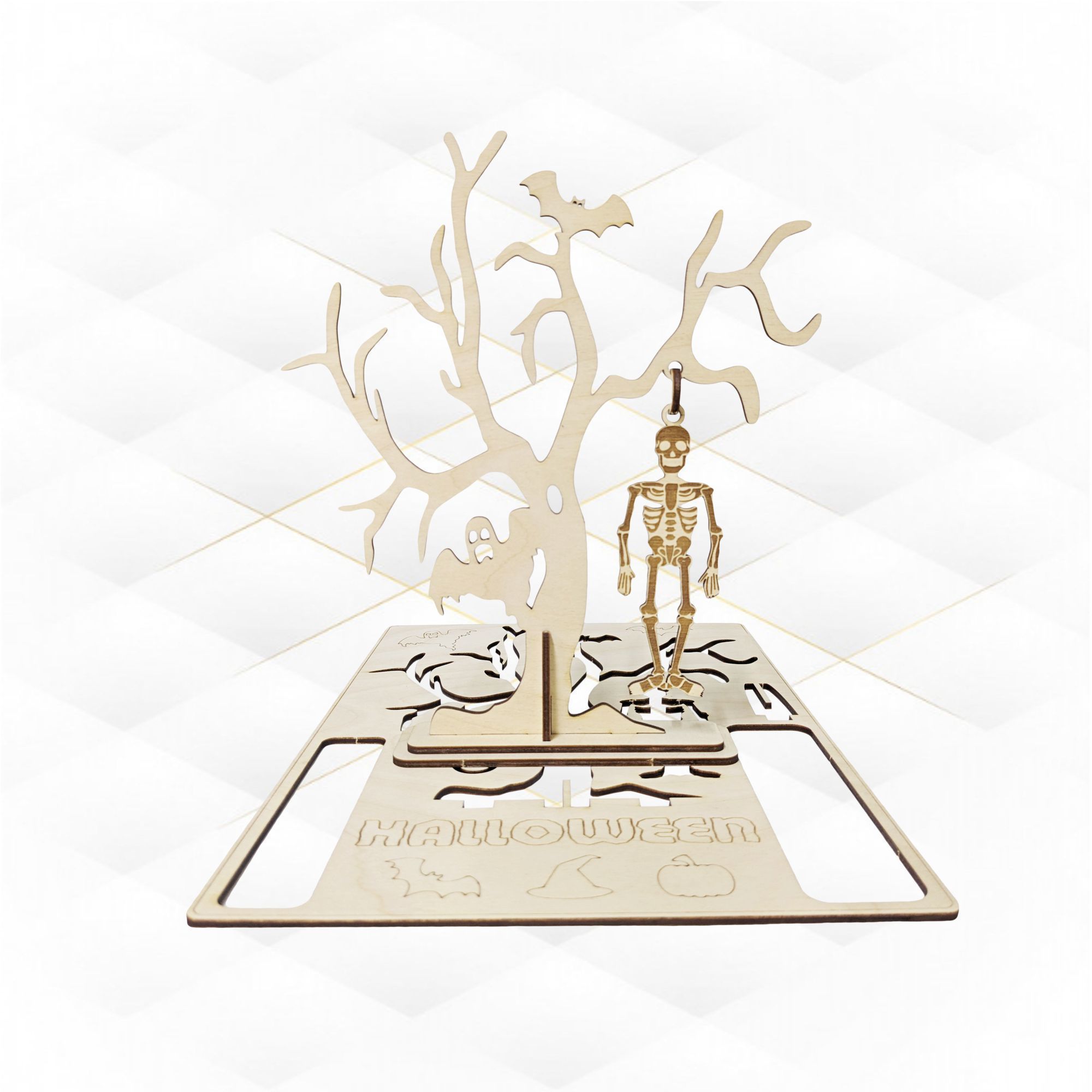 Halloween Gift card design for laser cut 3D print model_1