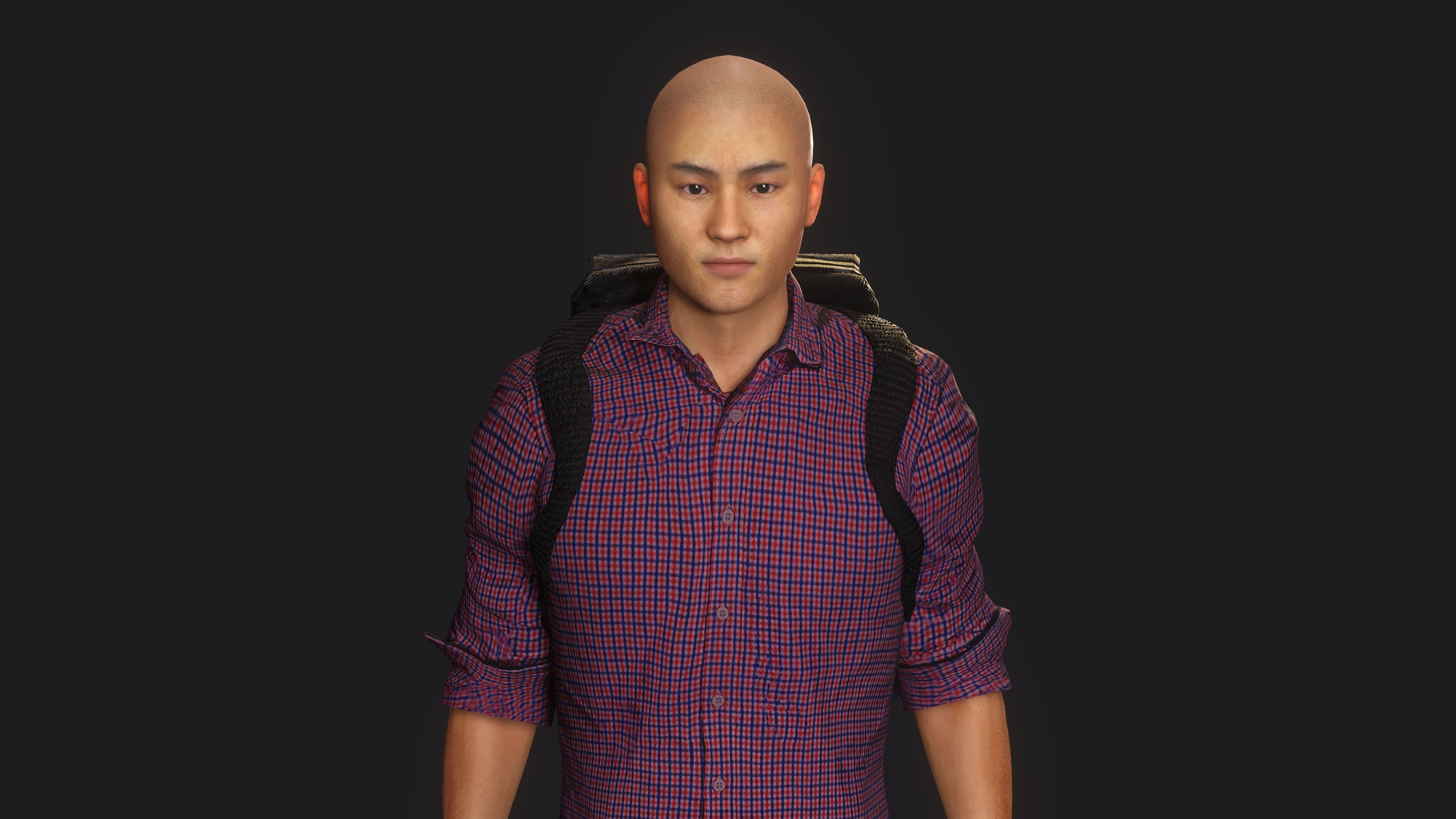 AAA 3D REALISTIC CHARACTER - ASIAN YOUNG CHINESE MAN  Low-poly 3D model_12
