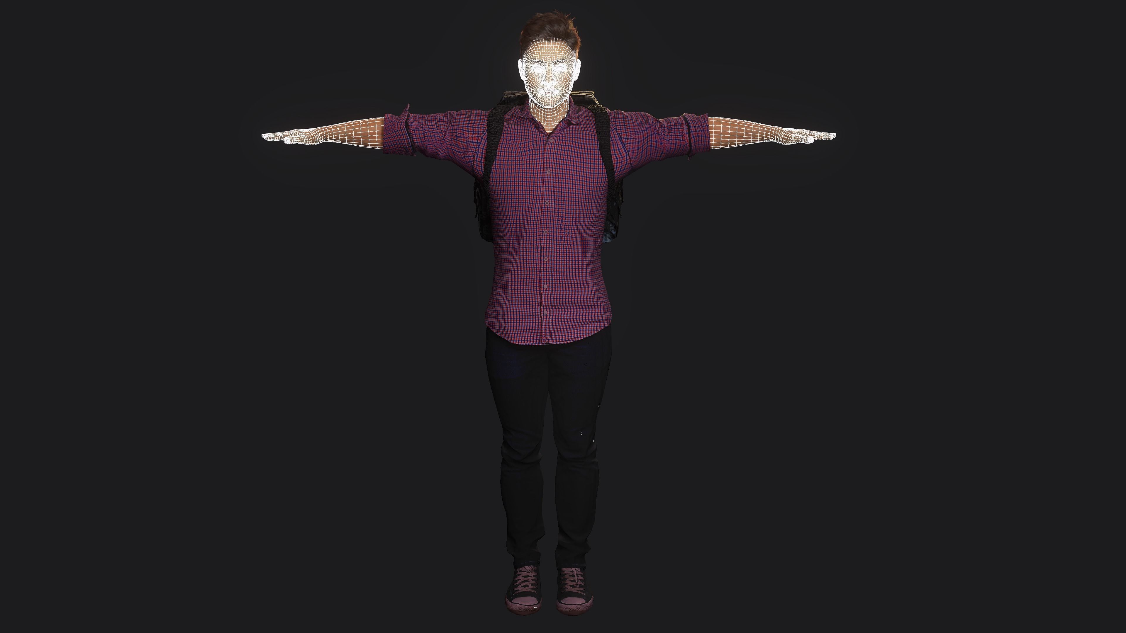 AAA 3D REALISTIC CHARACTER - ASIAN YOUNG CHINESE MAN  Low-poly 3D model_16