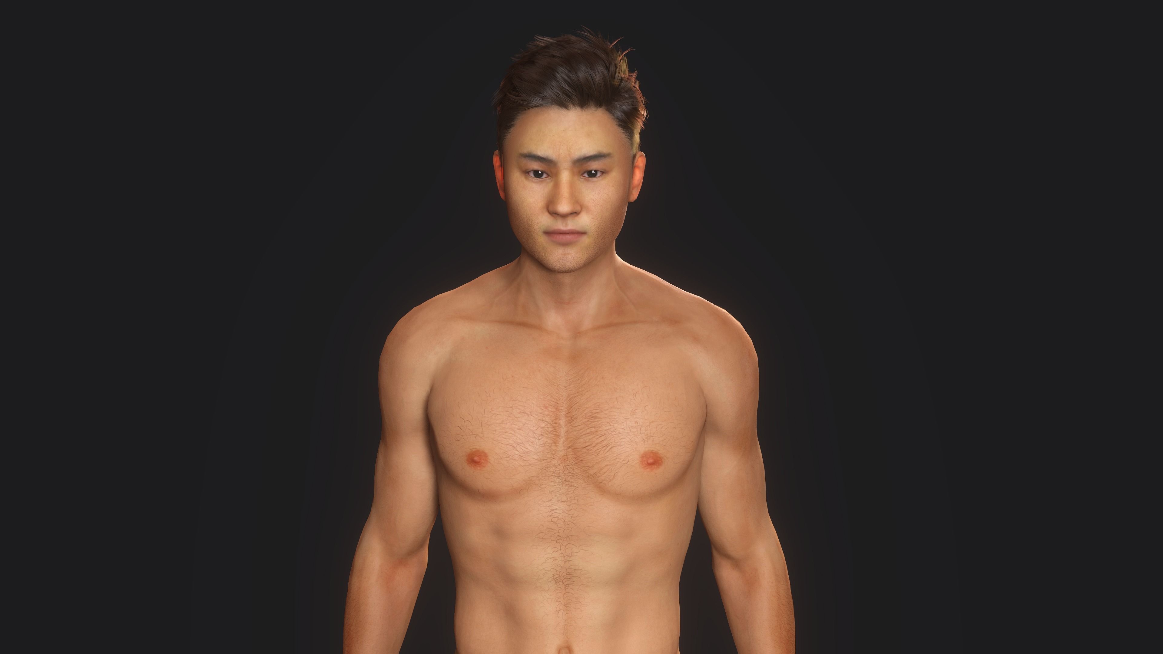 AAA 3D REALISTIC CHARACTER - ASIAN YOUNG CHINESE MAN  Low-poly 3D model_10