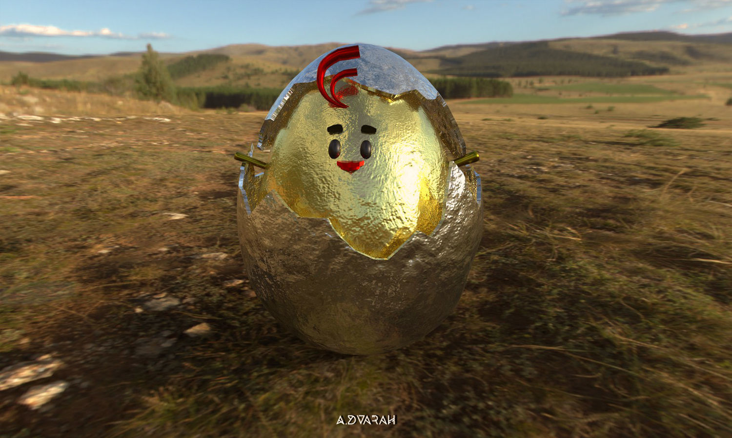 Chick Hatching and Shell 3D model or chicken 3d model Low-poly 3D model_12