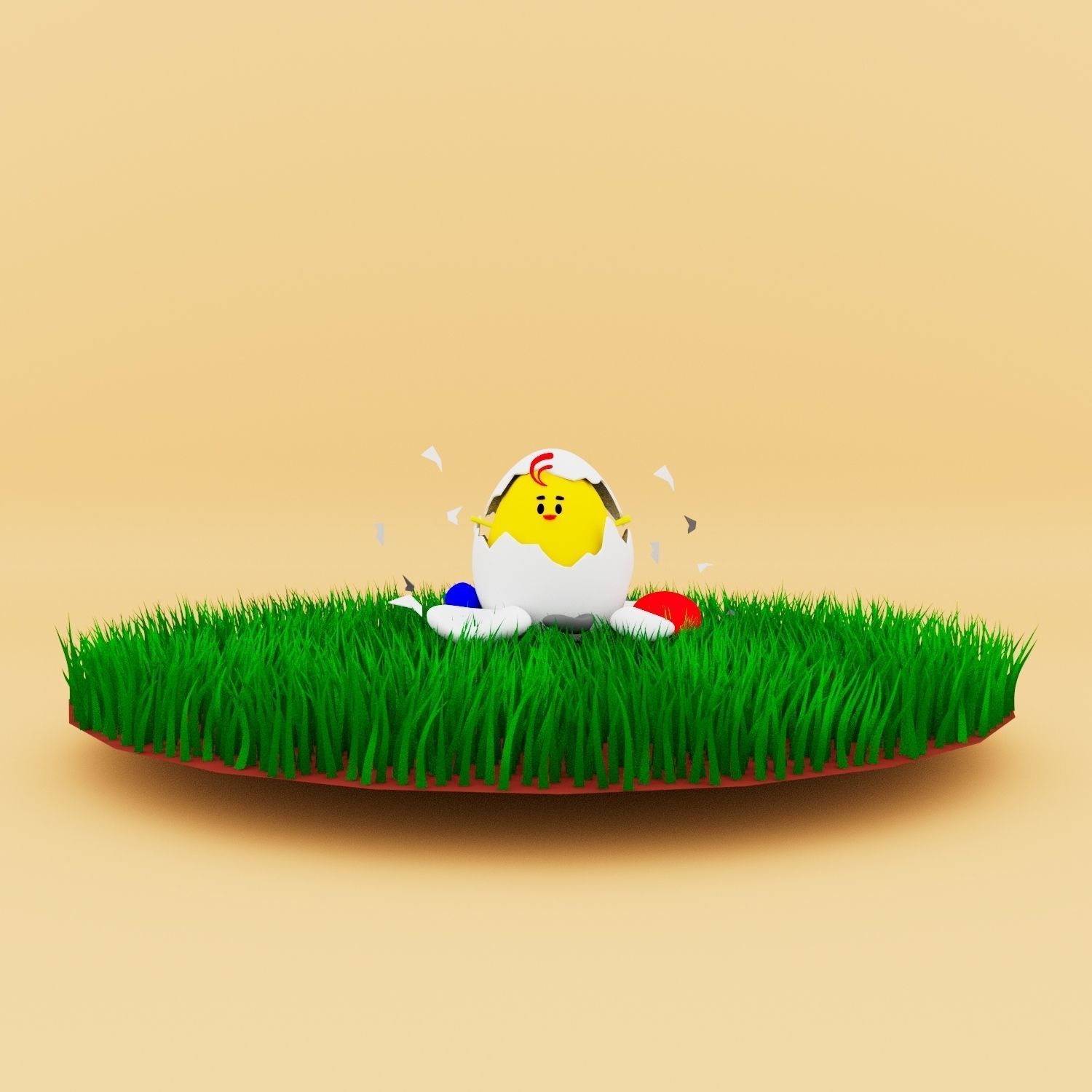 Chick Hatching and Shell 3D model or chicken 3d model Low-poly 3D model_18