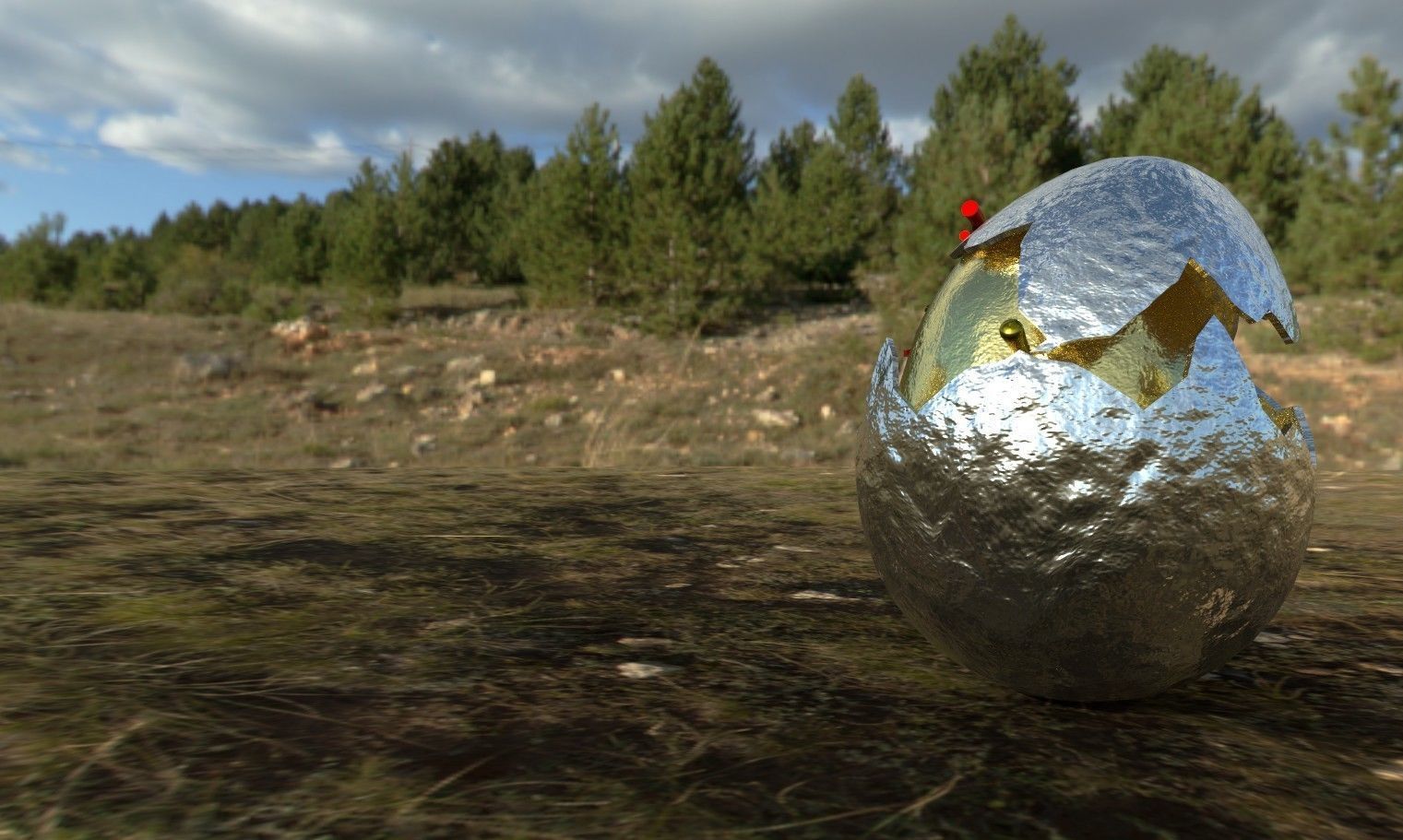 Chick Hatching and Shell 3D model or chicken 3d model Low-poly 3D model_4