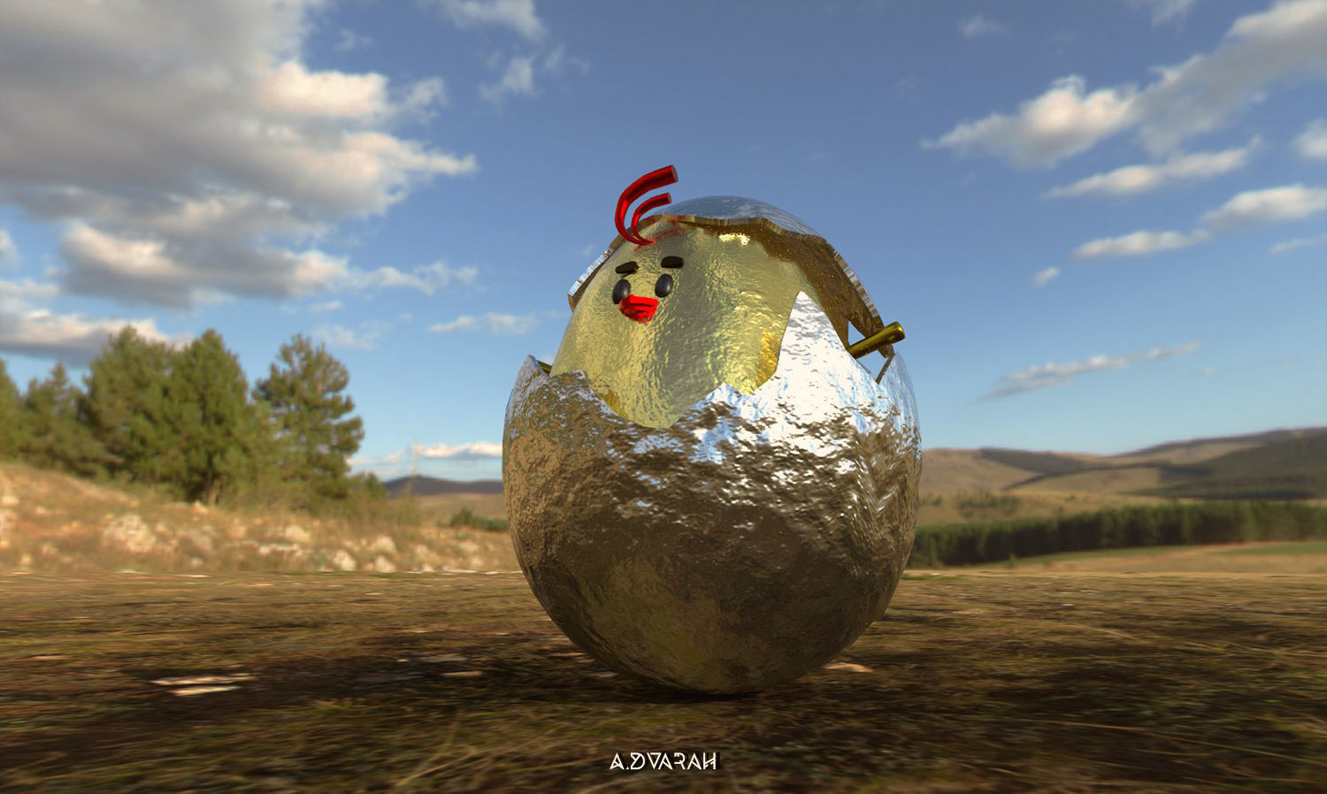 Chick Hatching and Shell 3D model or chicken 3d model Low-poly 3D model_13