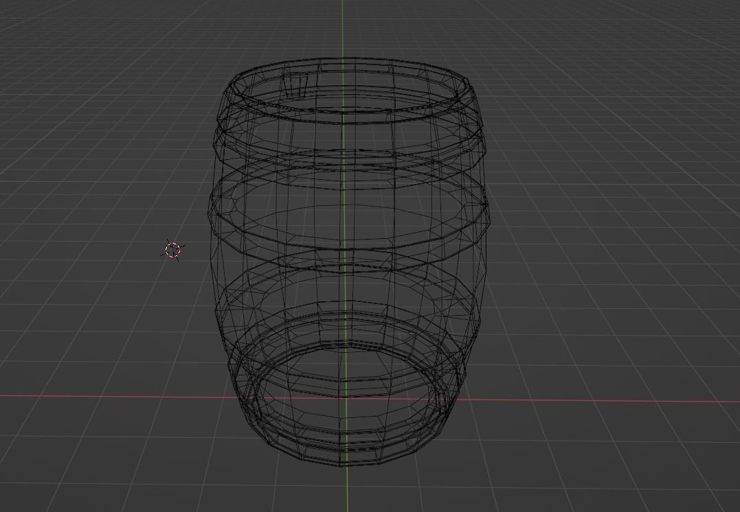 Wooden Barrel 6 rings Game Ready Low Poly Low-poly 3D model_4