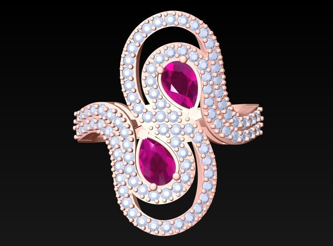 Diamond Ring - Womens Rings - N2128 3D print model_4