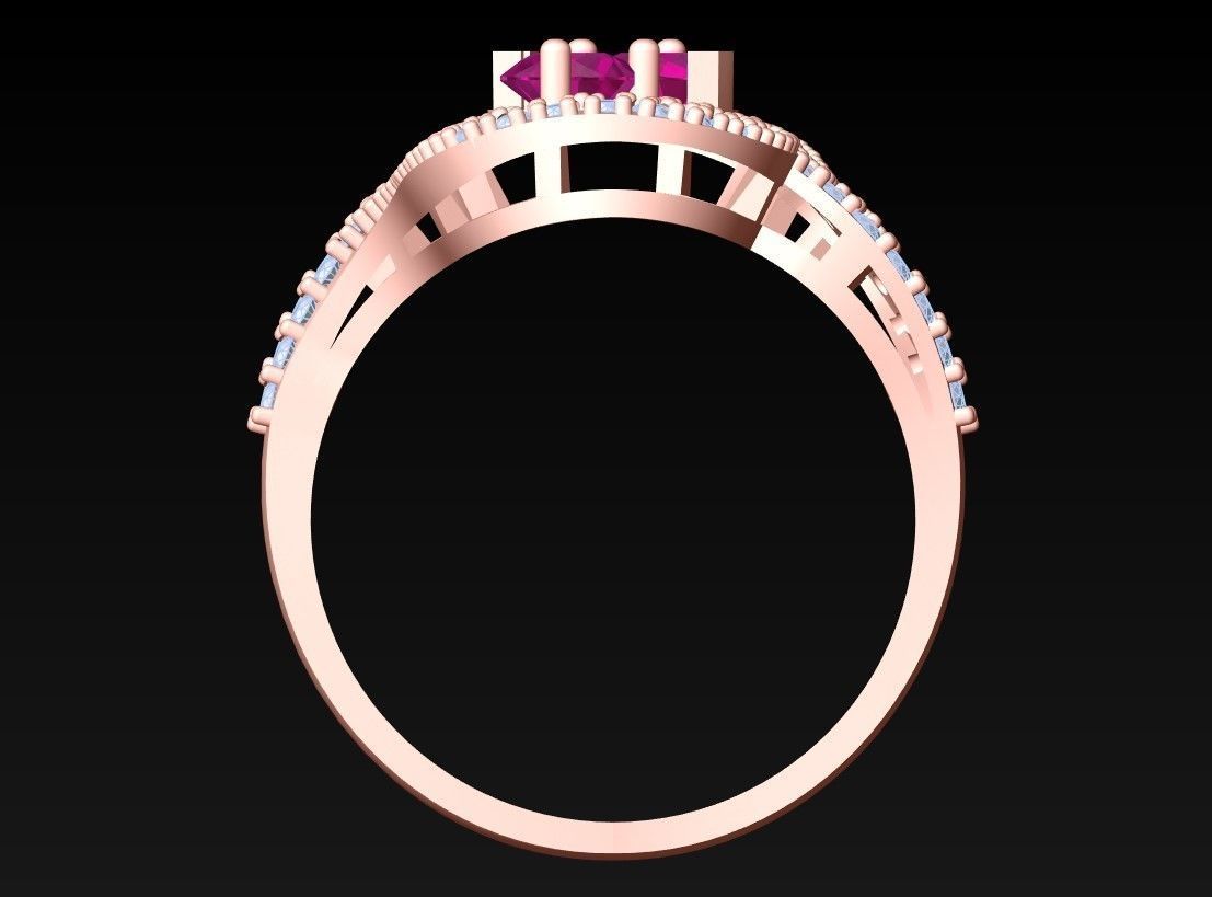 Diamond Ring - Womens Rings - N2128 3D print model_6