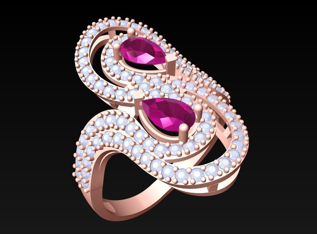 Diamond Ring - Womens Rings - N2128 3D print model_1