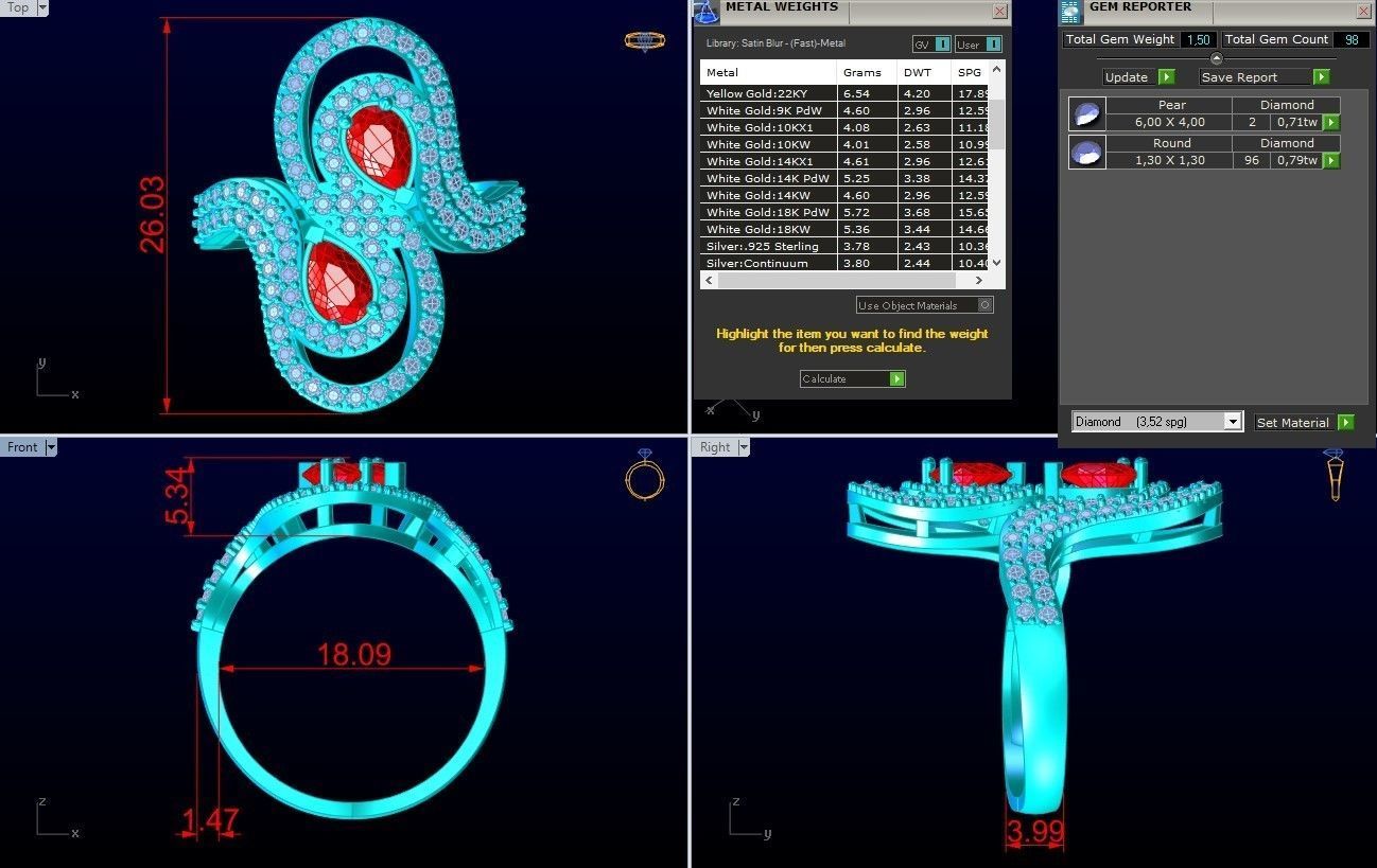 Diamond Ring - Womens Rings - N2128 3D print model_8