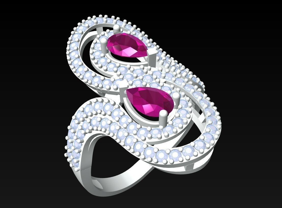 Diamond Ring - Womens Rings - N2128 3D print model_3