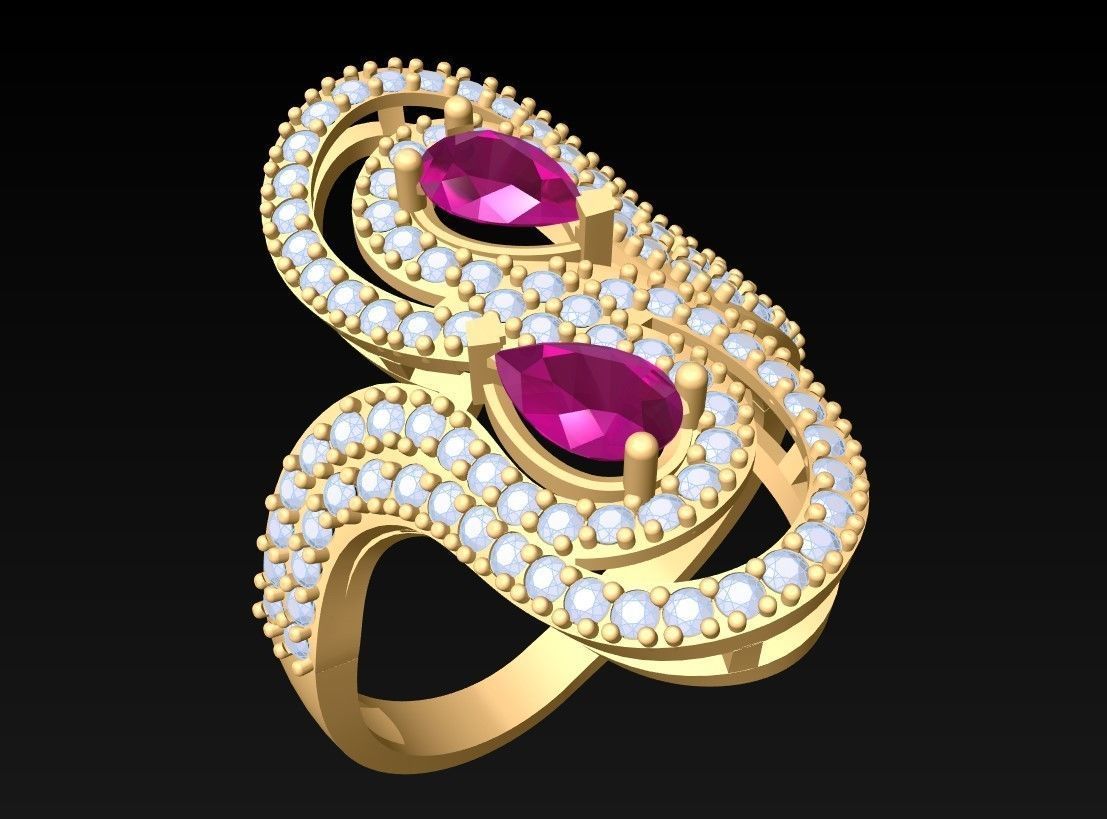 Diamond Ring - Womens Rings - N2128 3D print model_2