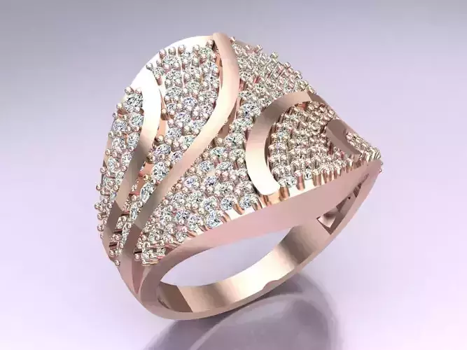 Diamond Ring - Womens Rings - N2137 3D print model