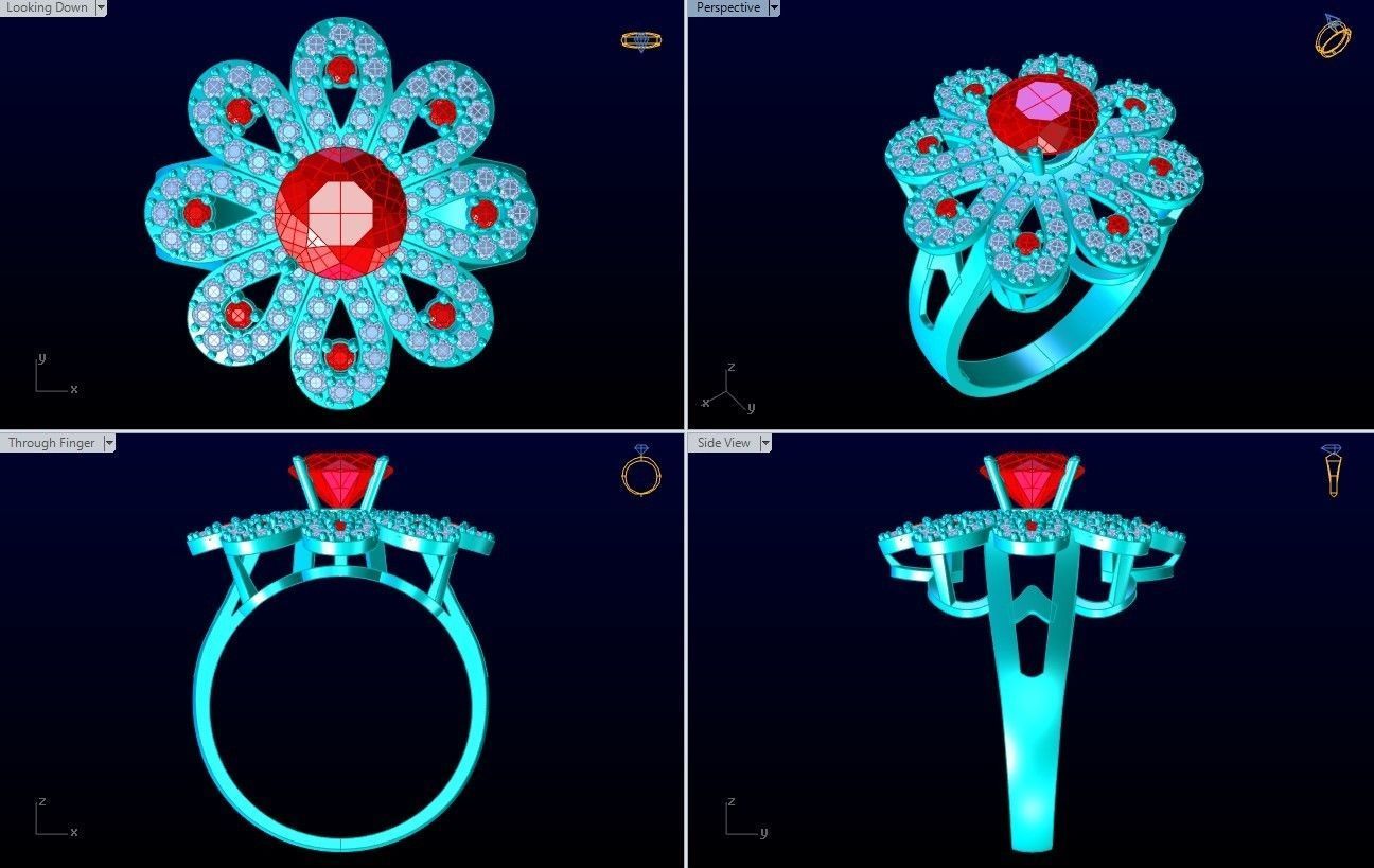 Diamond Ring - Womens Rings - N2149 3D print model_10
